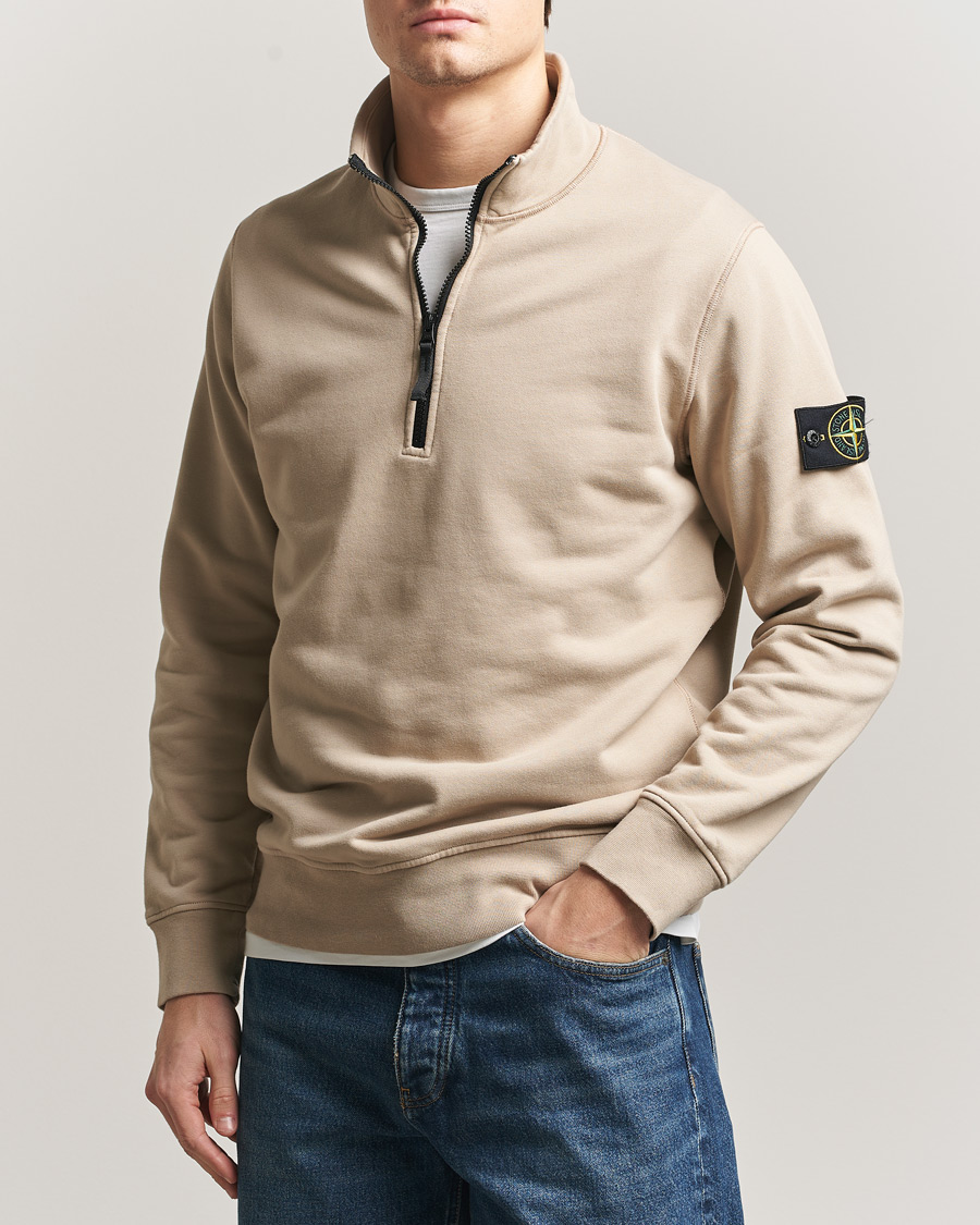 Herre | Trøjer | Stone Island | Garment Dyed Fleece Half Zip Desert