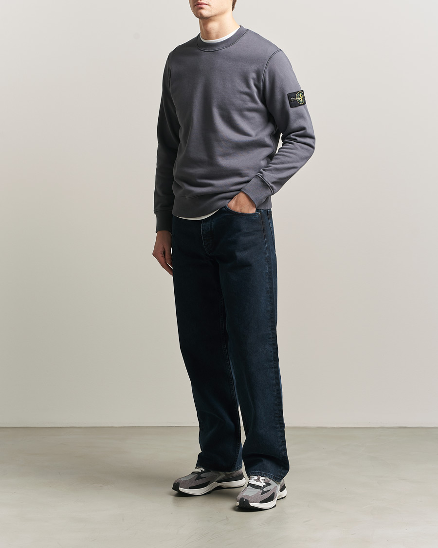 Herre | Trøjer | Stone Island | Garment Dyed Fleece Sweatshirt Blue/Grey