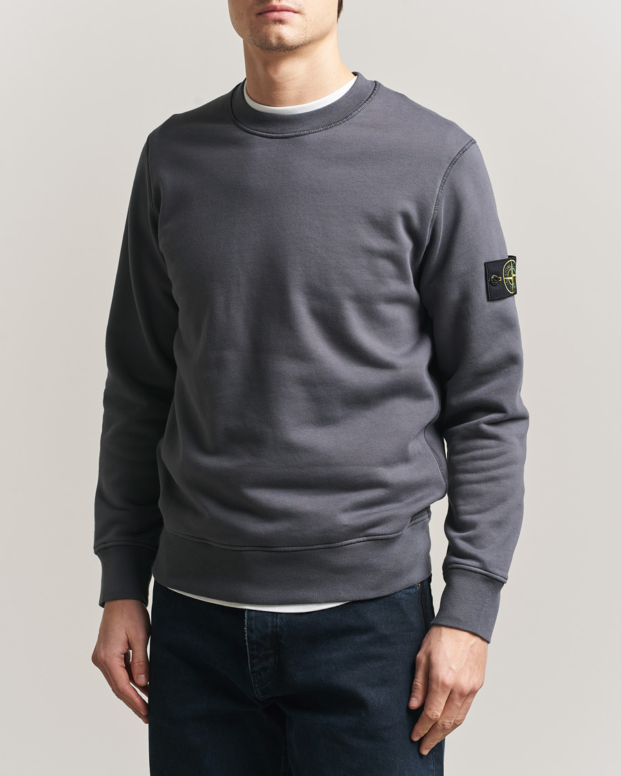 Herre | Trøjer | Stone Island | Garment Dyed Fleece Sweatshirt Blue/Grey