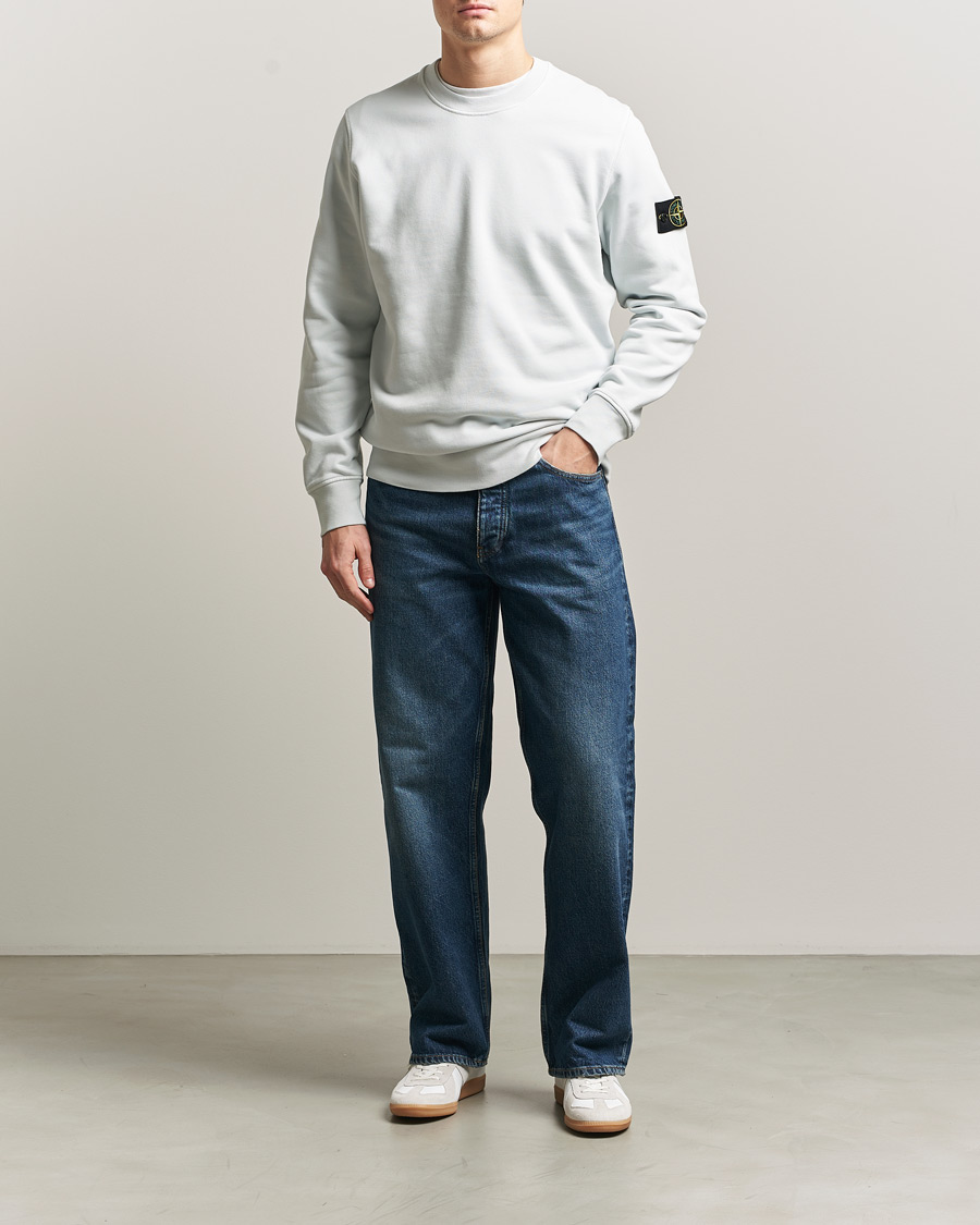 Herre | Trøjer | Stone Island | Garment Dyed Fleece Sweatshirt Sky Blue