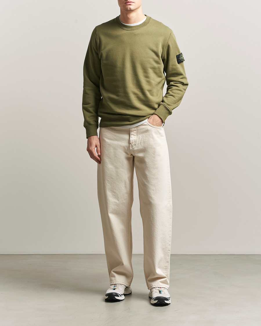Herre | Trøjer | Stone Island | Garment Dyed Fleece Sweatshirt Military Green