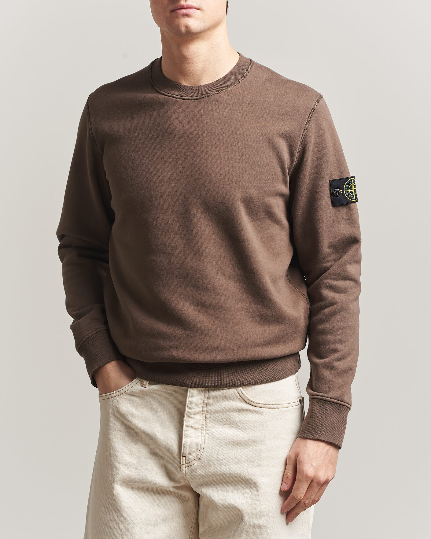 Herre | Trøjer | Stone Island | Garment Dyed Fleece Sweatshirt Umber