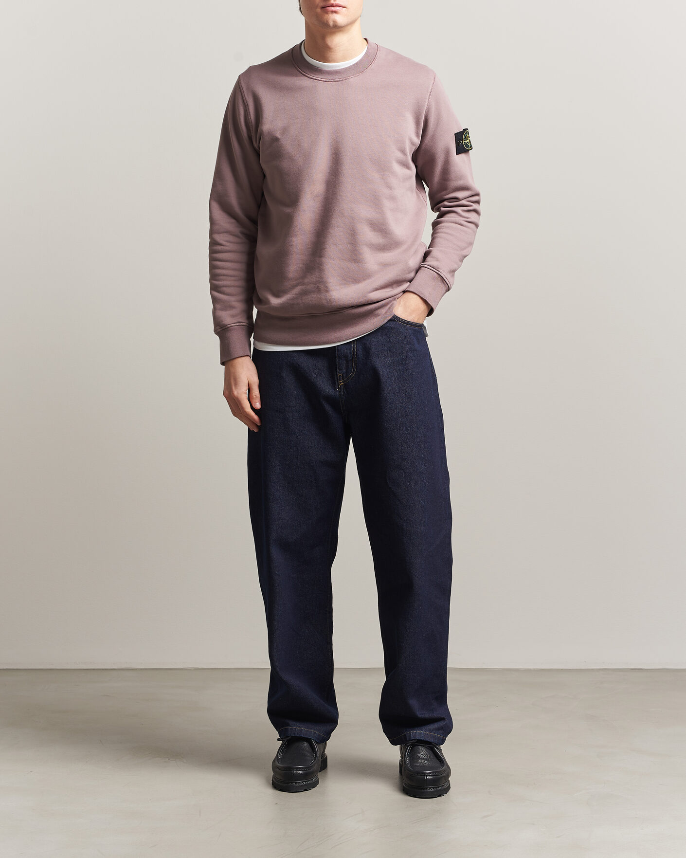 Herre | Trøjer | Stone Island | Garment Dyed Fleece Sweatshirt Purple Grey