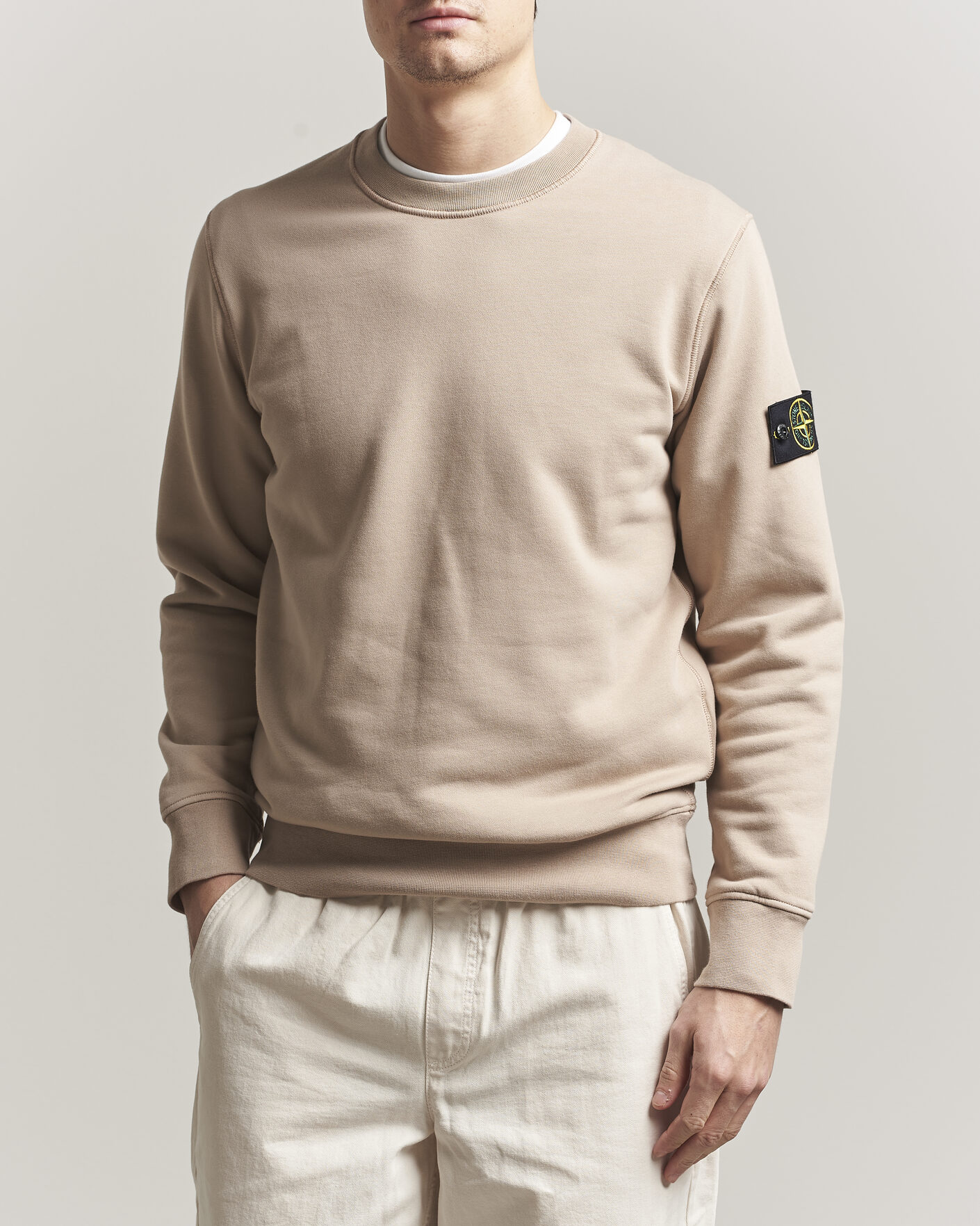 Herre | Trøjer | Stone Island | Garment Dyed Fleece Sweatshirt Desert