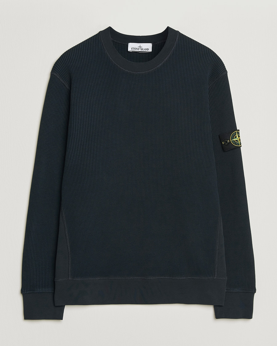 Herre | Trøjer | Stone Island | Organic Cotton Waffle Fleece Sweatshirt Navy