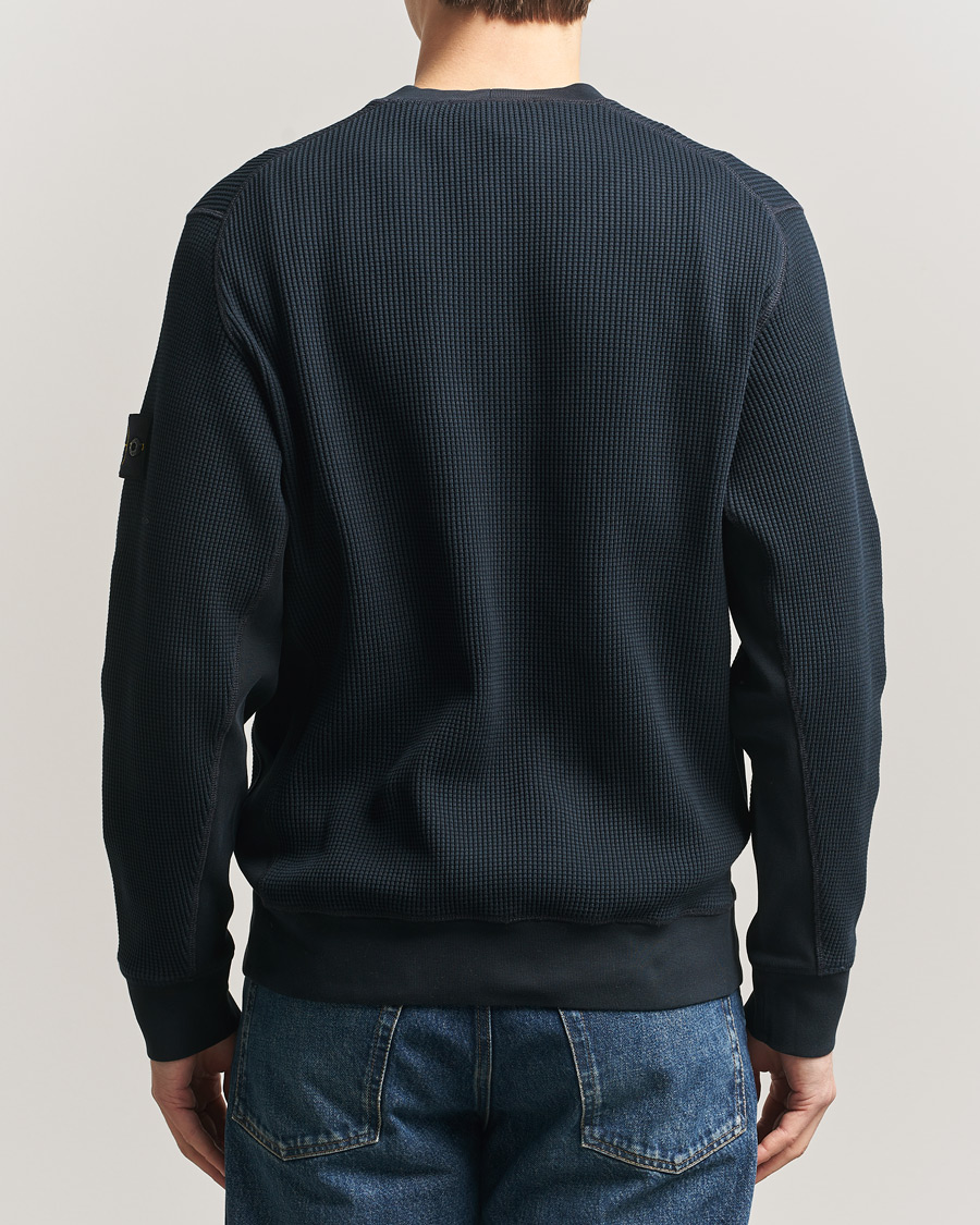 Herre | Trøjer | Stone Island | Organic Cotton Waffle Fleece Sweatshirt Navy