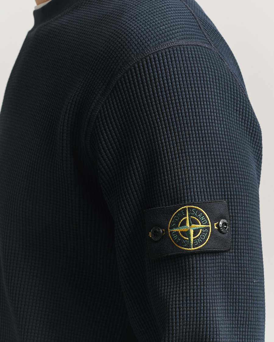 Herre | Trøjer | Stone Island | Organic Cotton Waffle Fleece Sweatshirt Navy