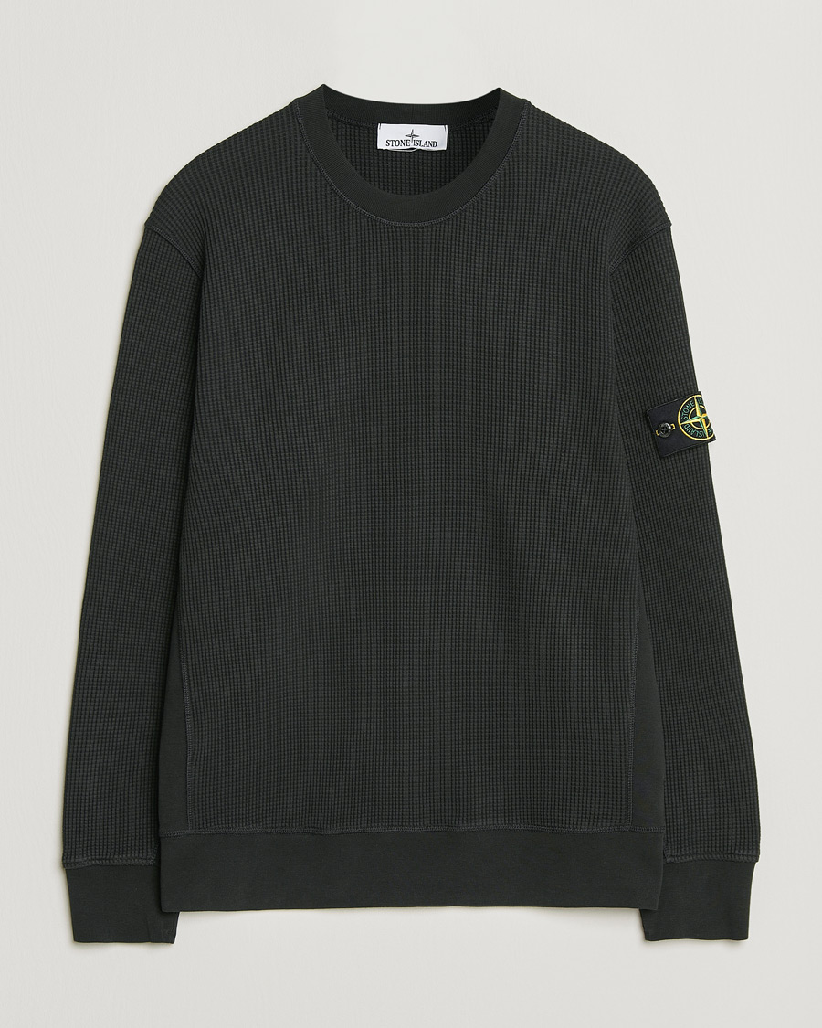 Herre | Trøjer | Stone Island | Organic Cotton Waffle Fleece Sweatshirt Black