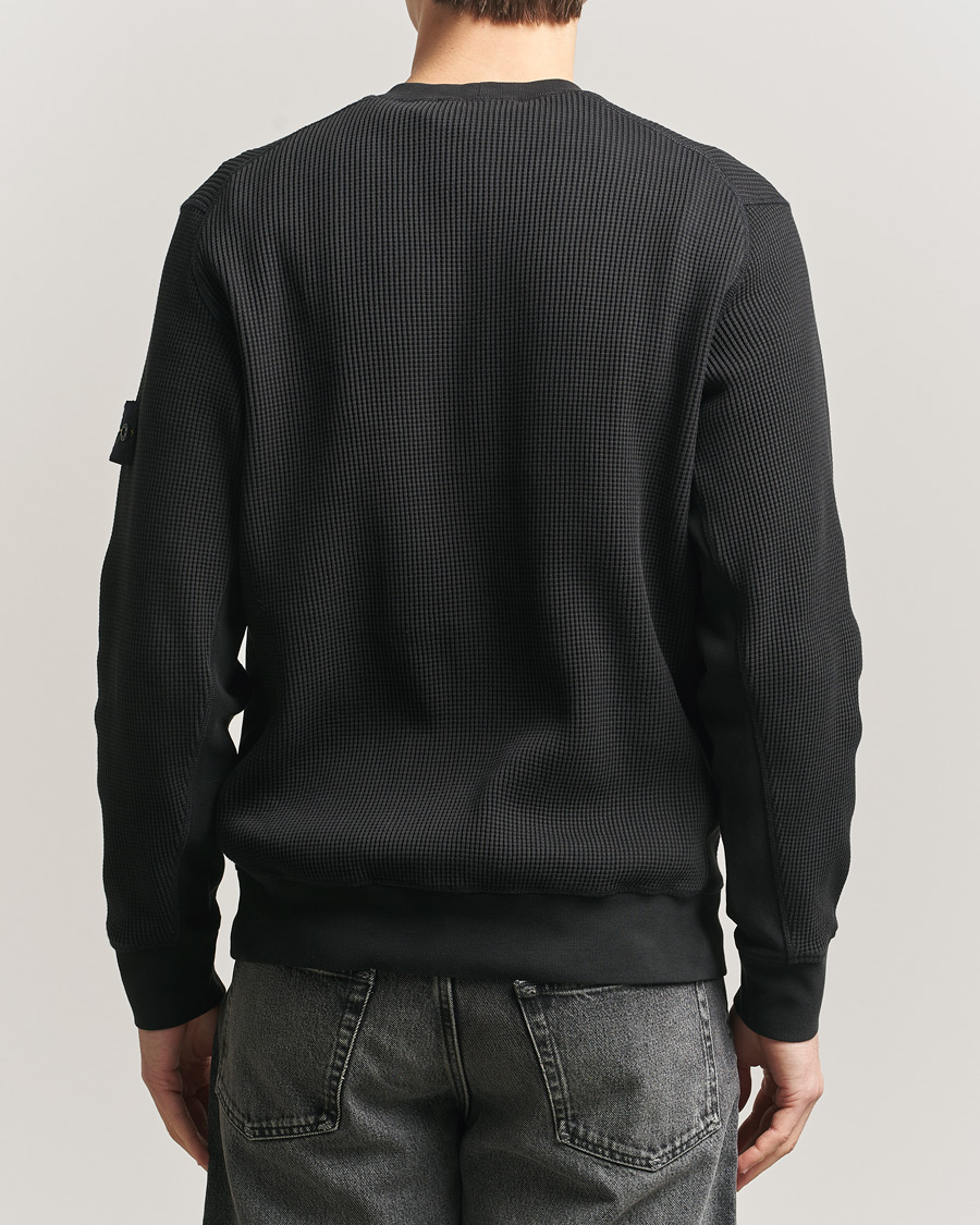 Herre | Trøjer | Stone Island | Organic Cotton Waffle Fleece Sweatshirt Black
