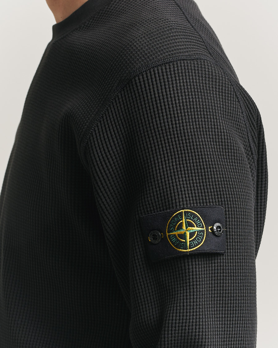 Herre | Trøjer | Stone Island | Organic Cotton Waffle Fleece Sweatshirt Black