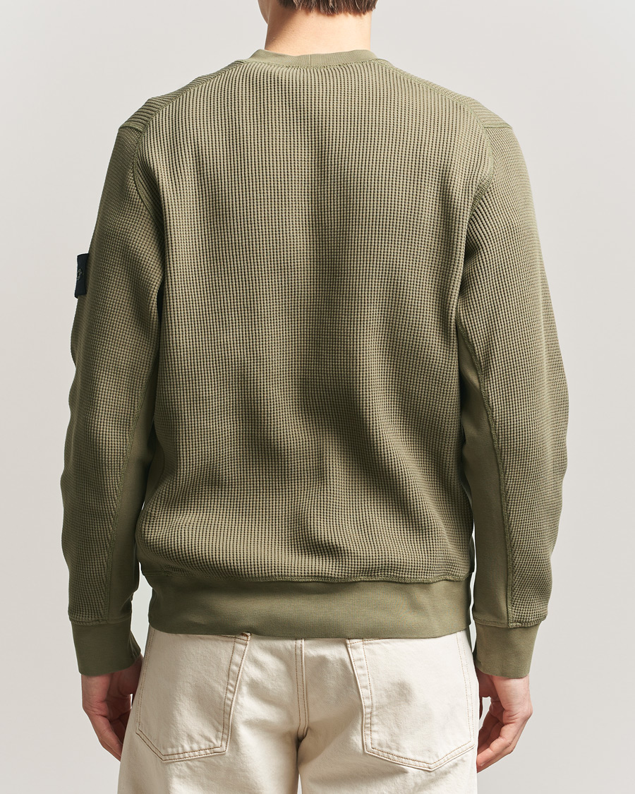 Herre | Trøjer | Stone Island | Organic Cotton Waffle Fleece Sweatshirt Military