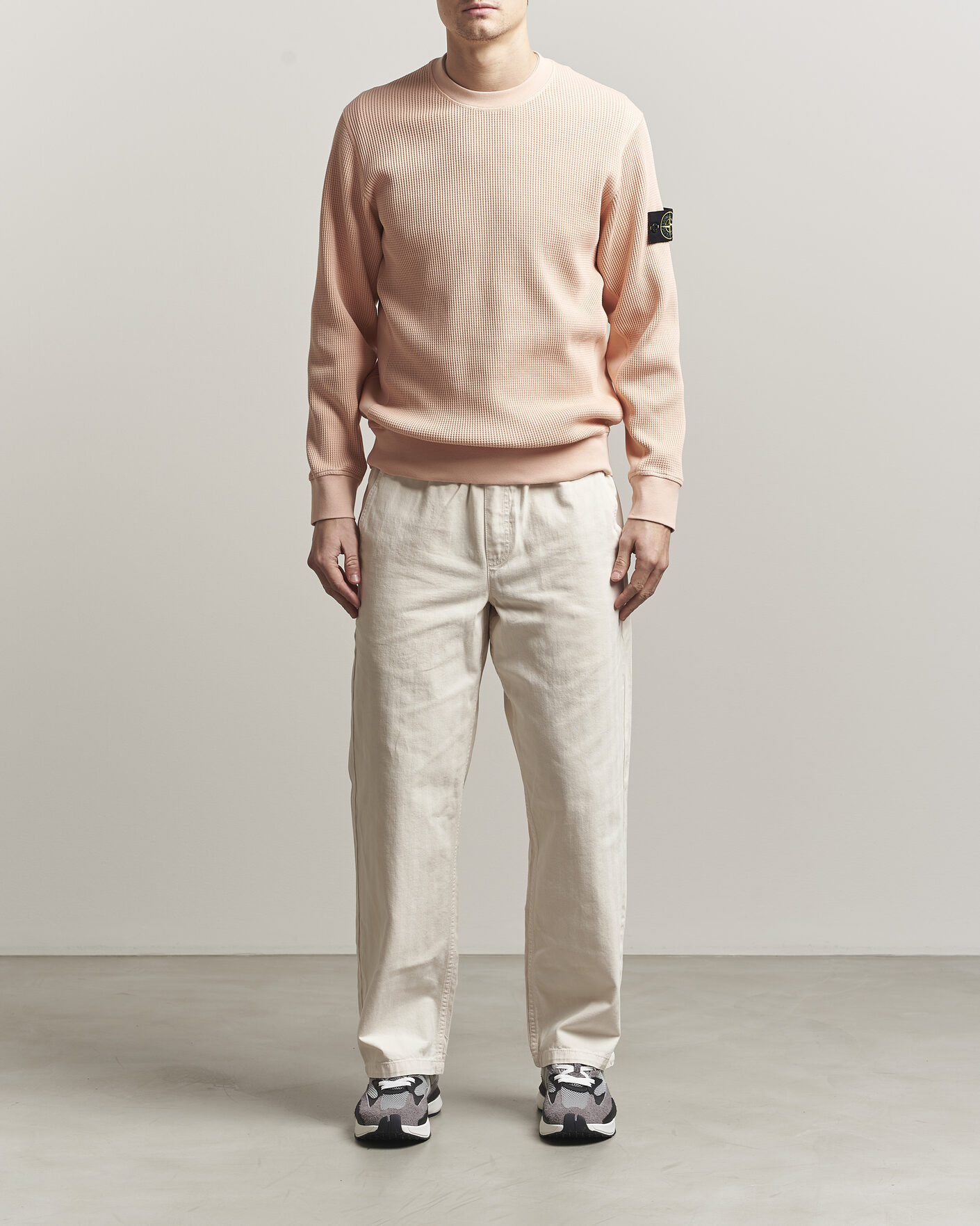 Herre | Trøjer | Stone Island | Organic Cotton Waffle Fleece Sweatshirt Plaster Pink