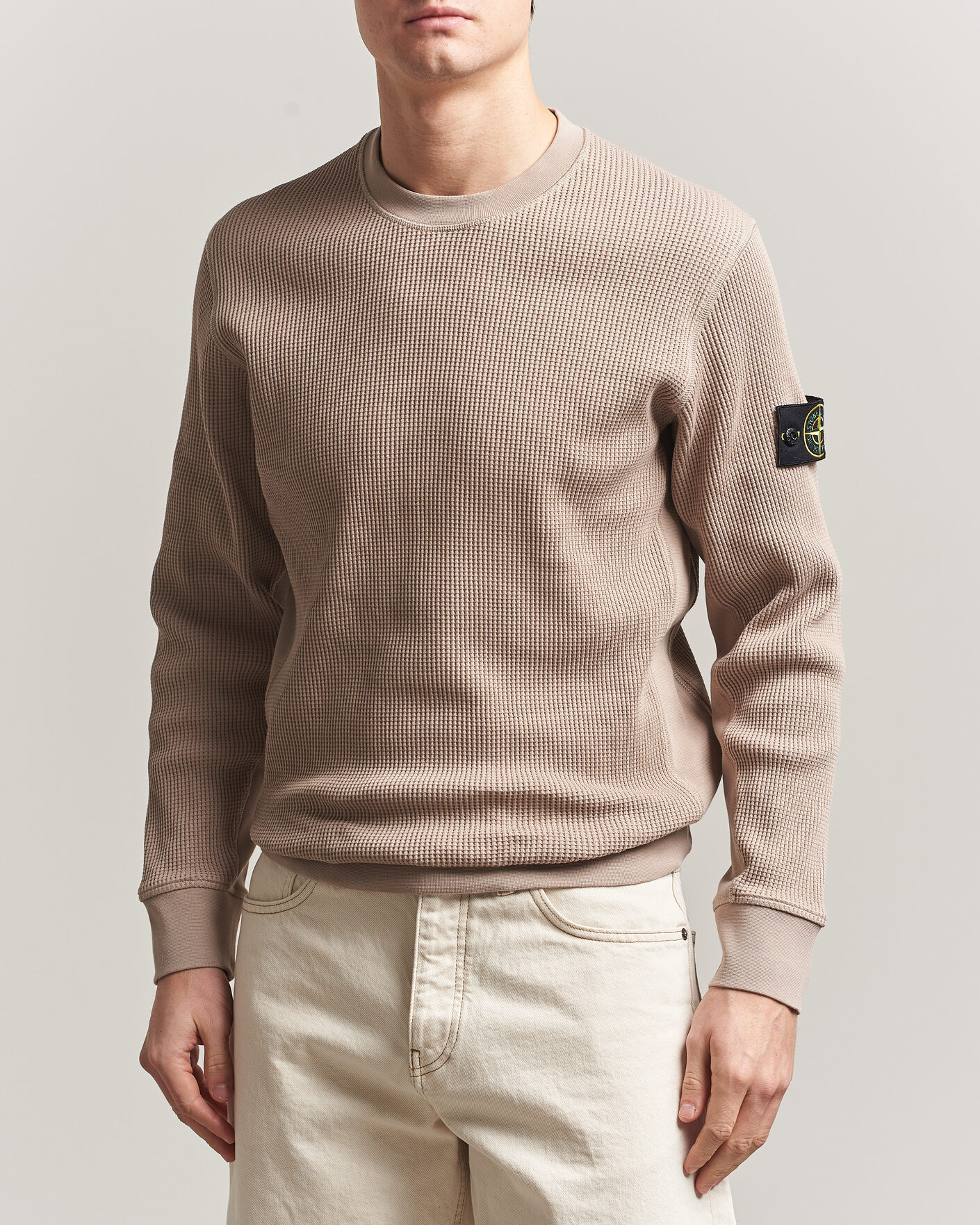 Herre | Trøjer | Stone Island | Organic Cotton Waffle Fleece Sweatshirt Desert