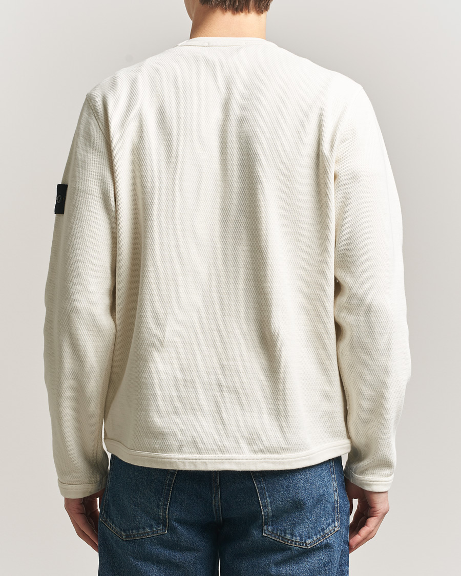 Herre | Trøjer | Stone Island | Mesh Stitch Organic Cotton Fleece Crewneck Ivory