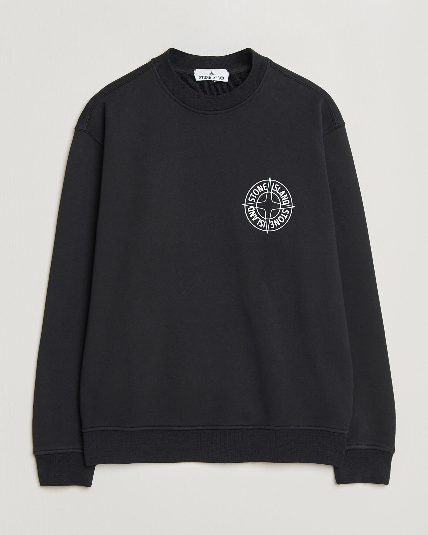 Herre | Trøjer | Stone Island | Cotton Fleece Printed Logo Sweatshirt Black