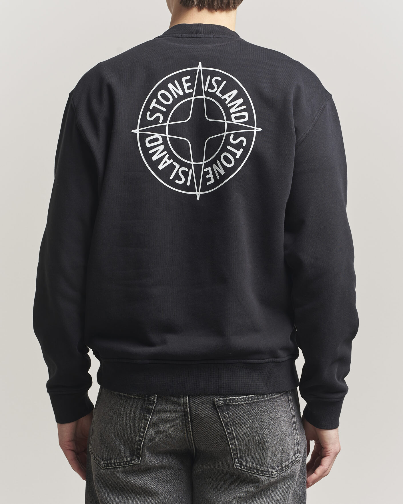 Herre | Trøjer | Stone Island | Cotton Fleece Printed Logo Sweatshirt Black