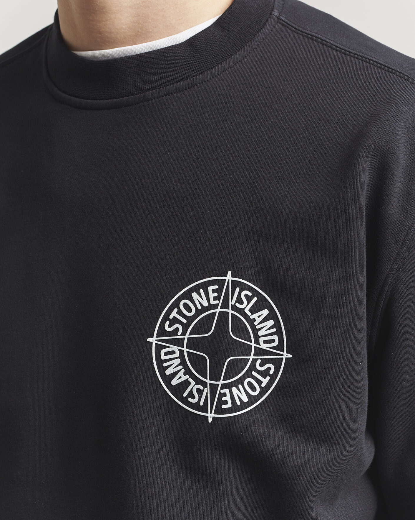 Herre | Trøjer | Stone Island | Cotton Fleece Printed Logo Sweatshirt Black