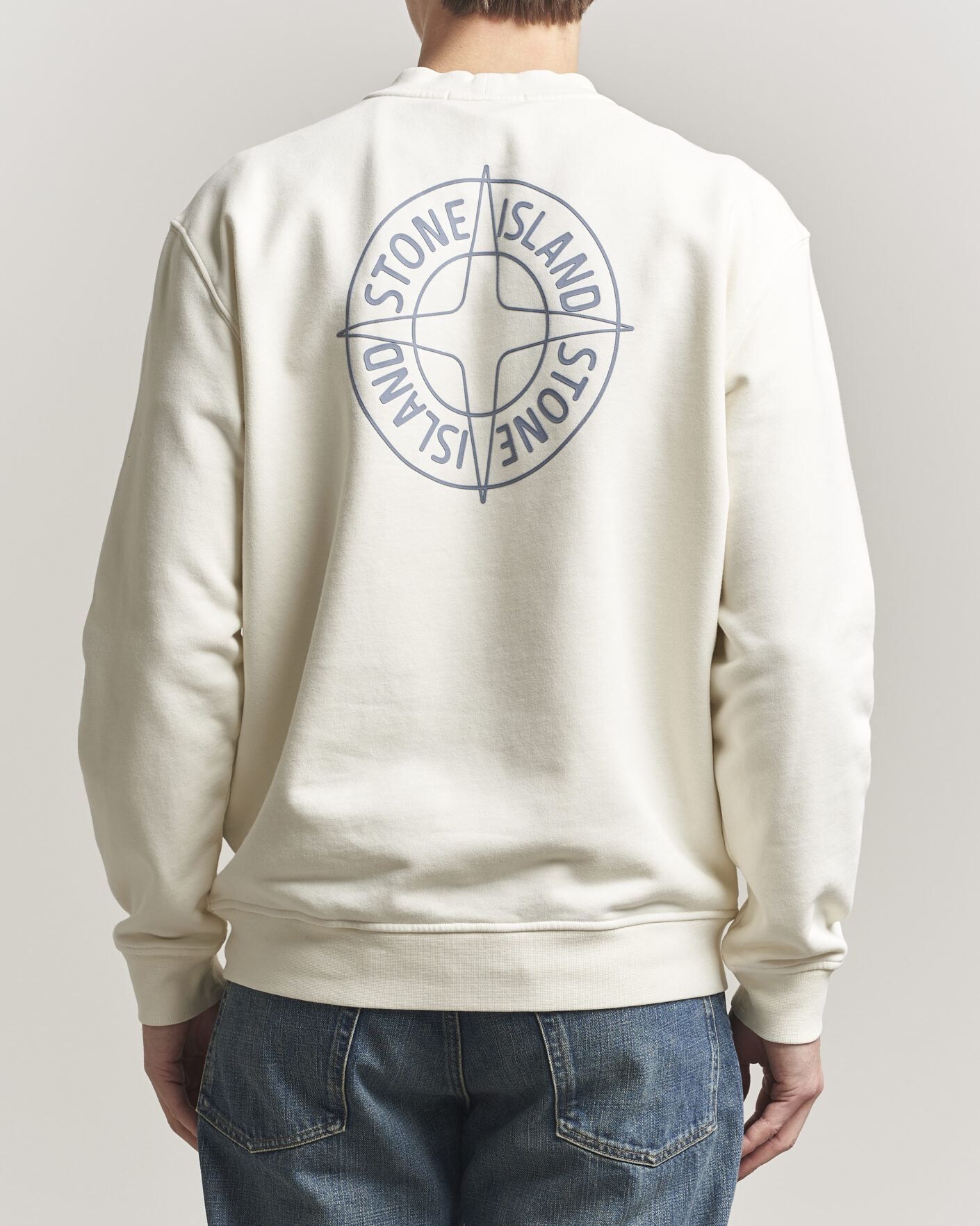 Herre | Trøjer | Stone Island | Cotton Fleece Printed Logo Sweatshirt Ivory