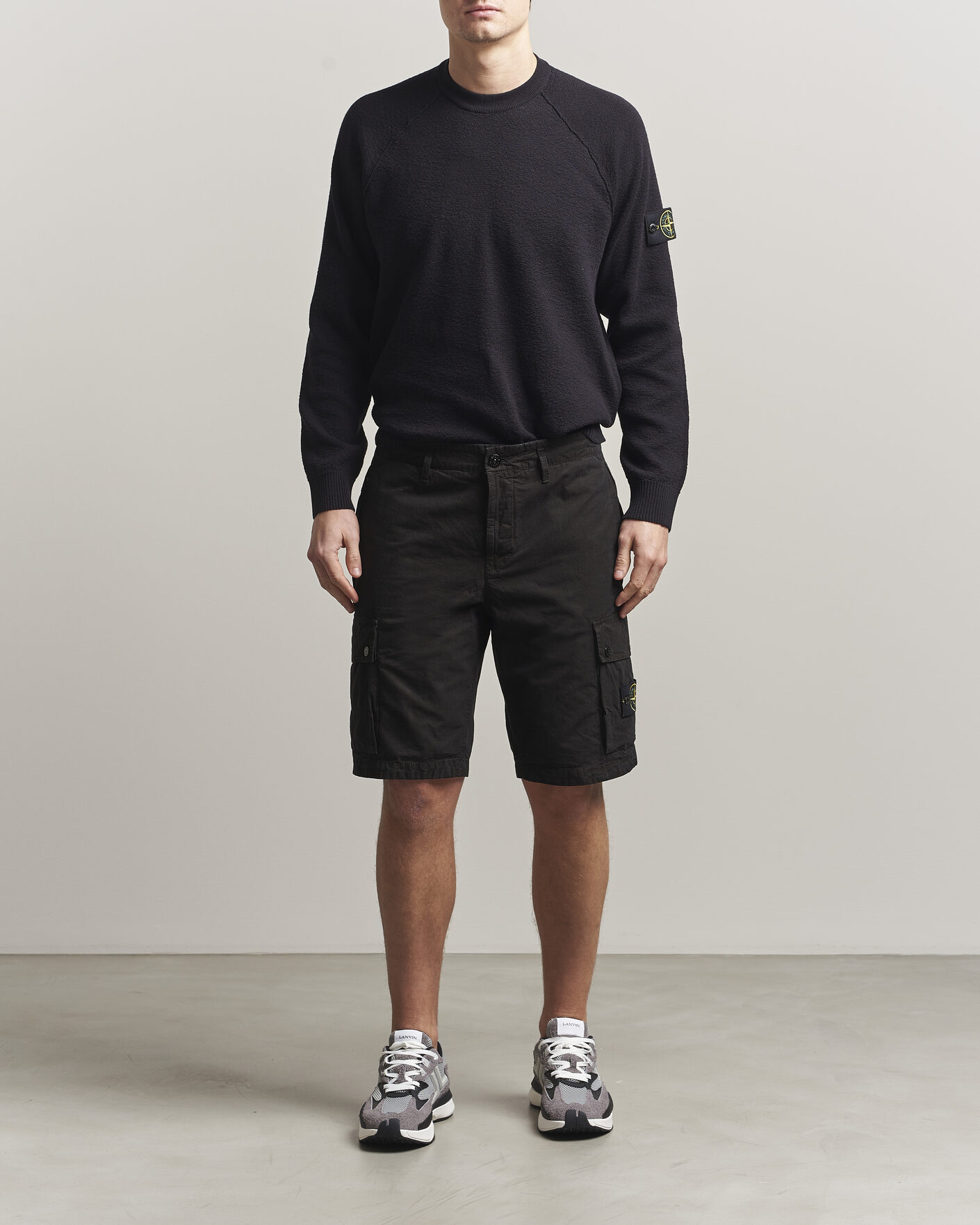 Herre | Shorts | Stone Island | Brushed Cotton Canvas Cargo Shorts Black