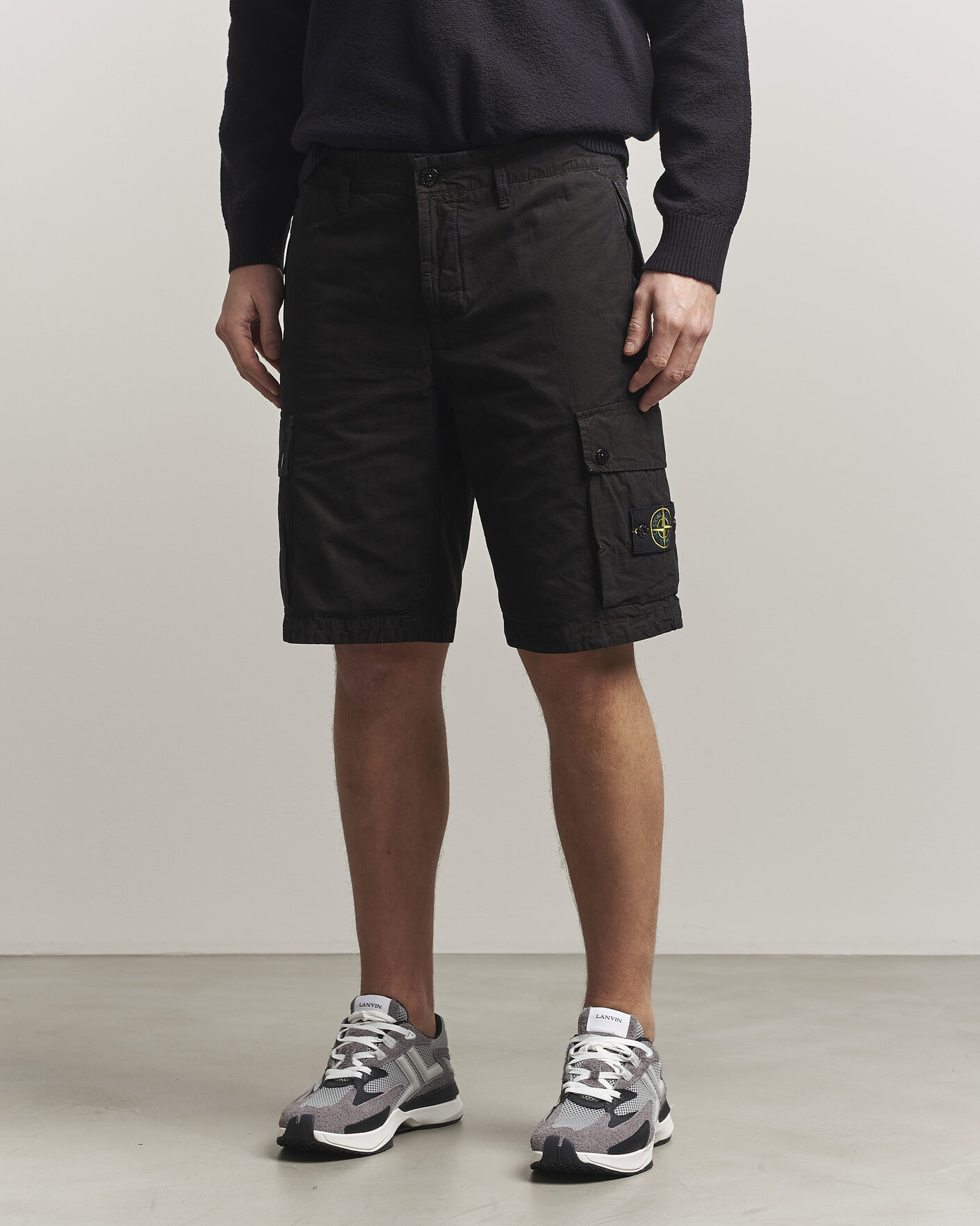 Herre | Shorts | Stone Island | Brushed Cotton Canvas Cargo Shorts Black