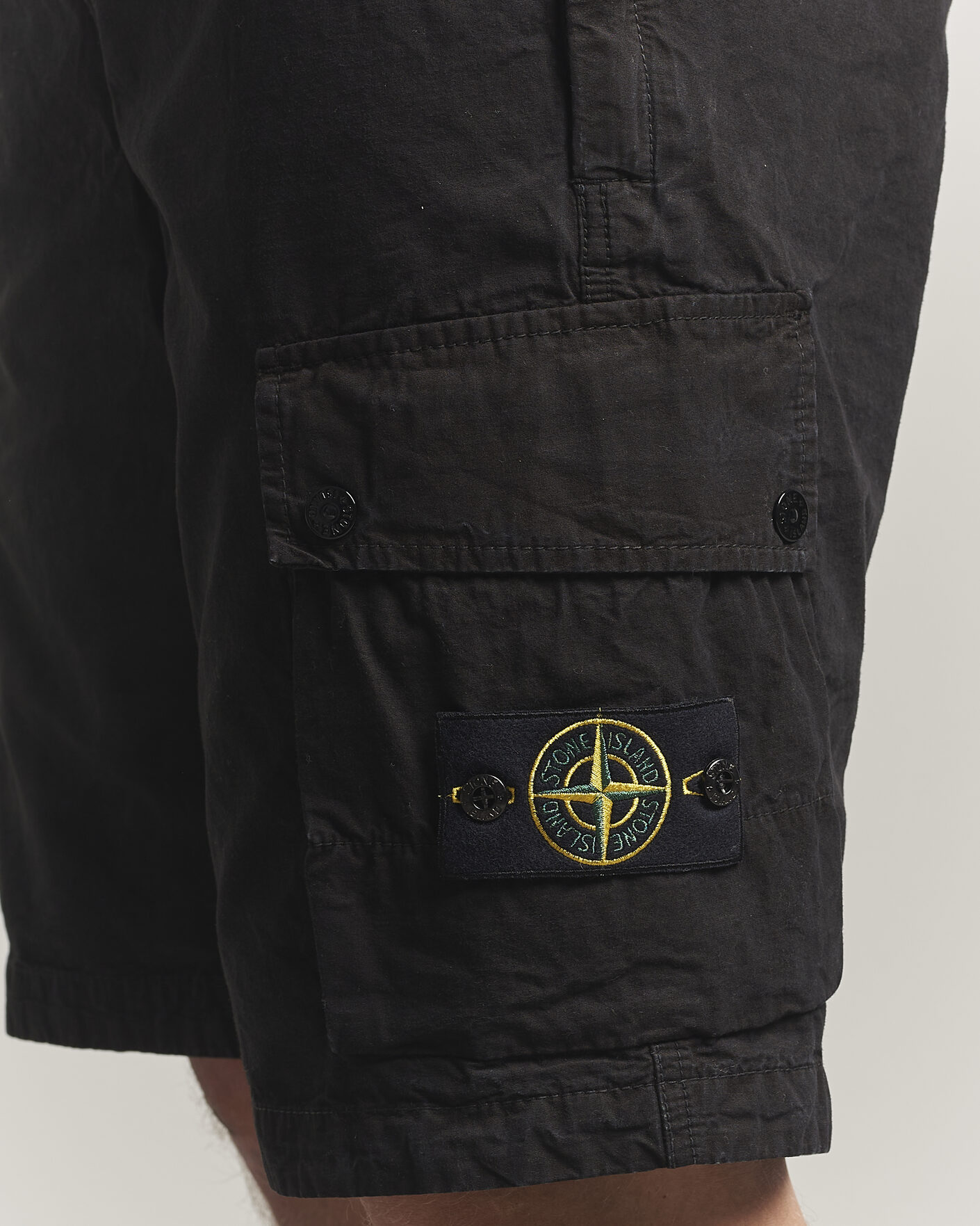 Herre | Shorts | Stone Island | Brushed Cotton Canvas Cargo Shorts Black