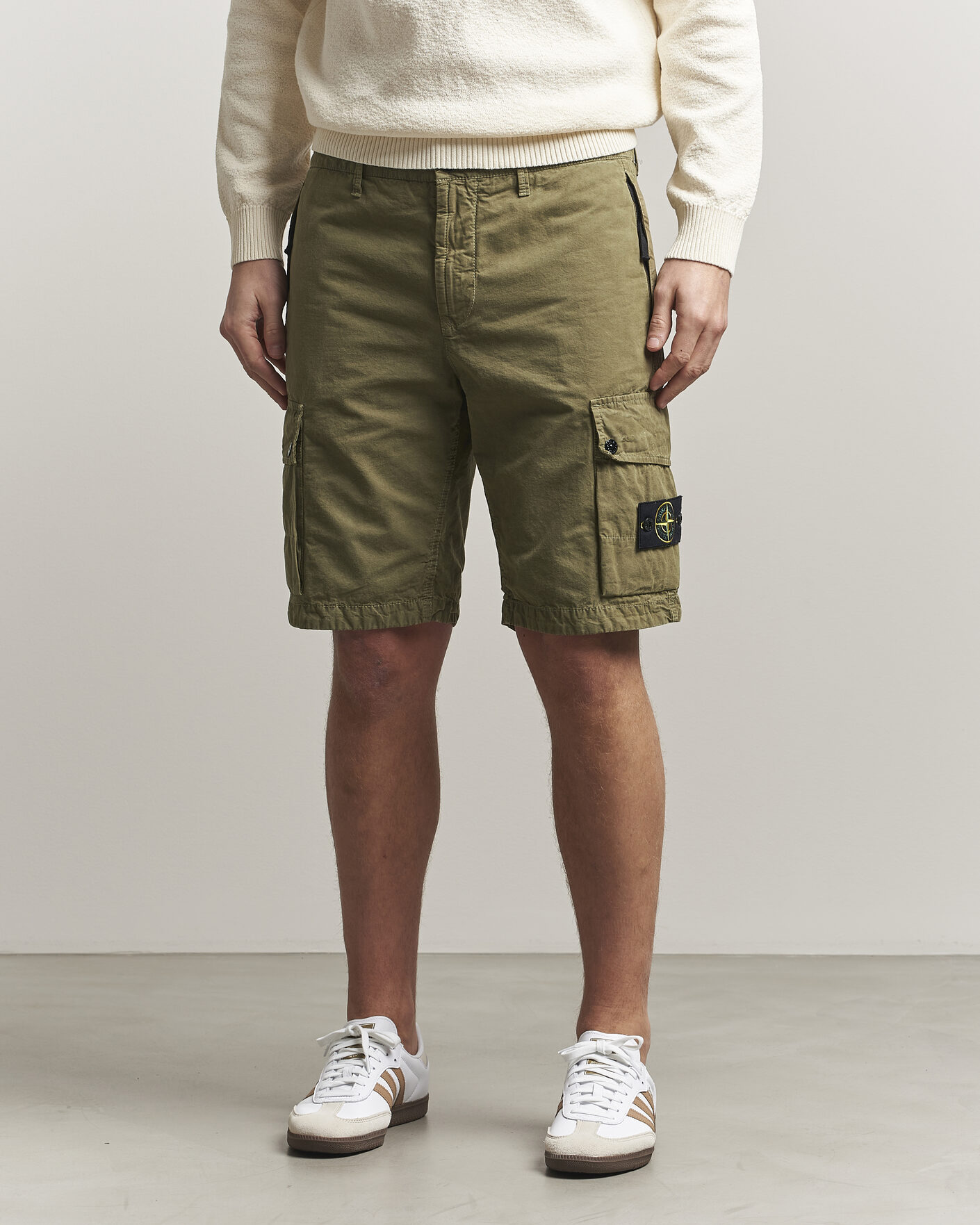 Herre | Shorts | Stone Island | Brushed Cotton Canvas Cargo Shorts Military Green