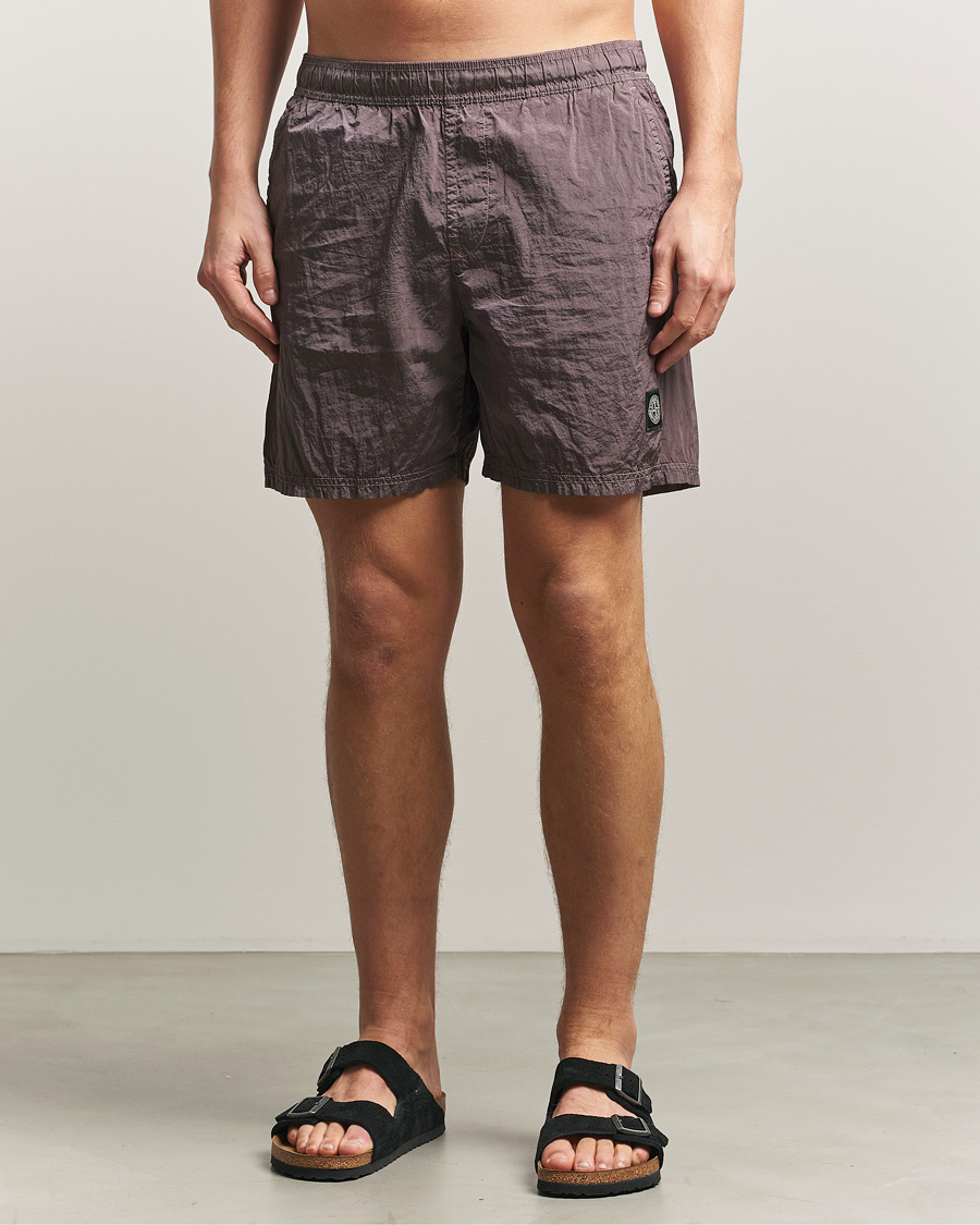 Herre | Badebukser | Stone Island | Nylon Metal Econyl Swimshorts Purple Grey