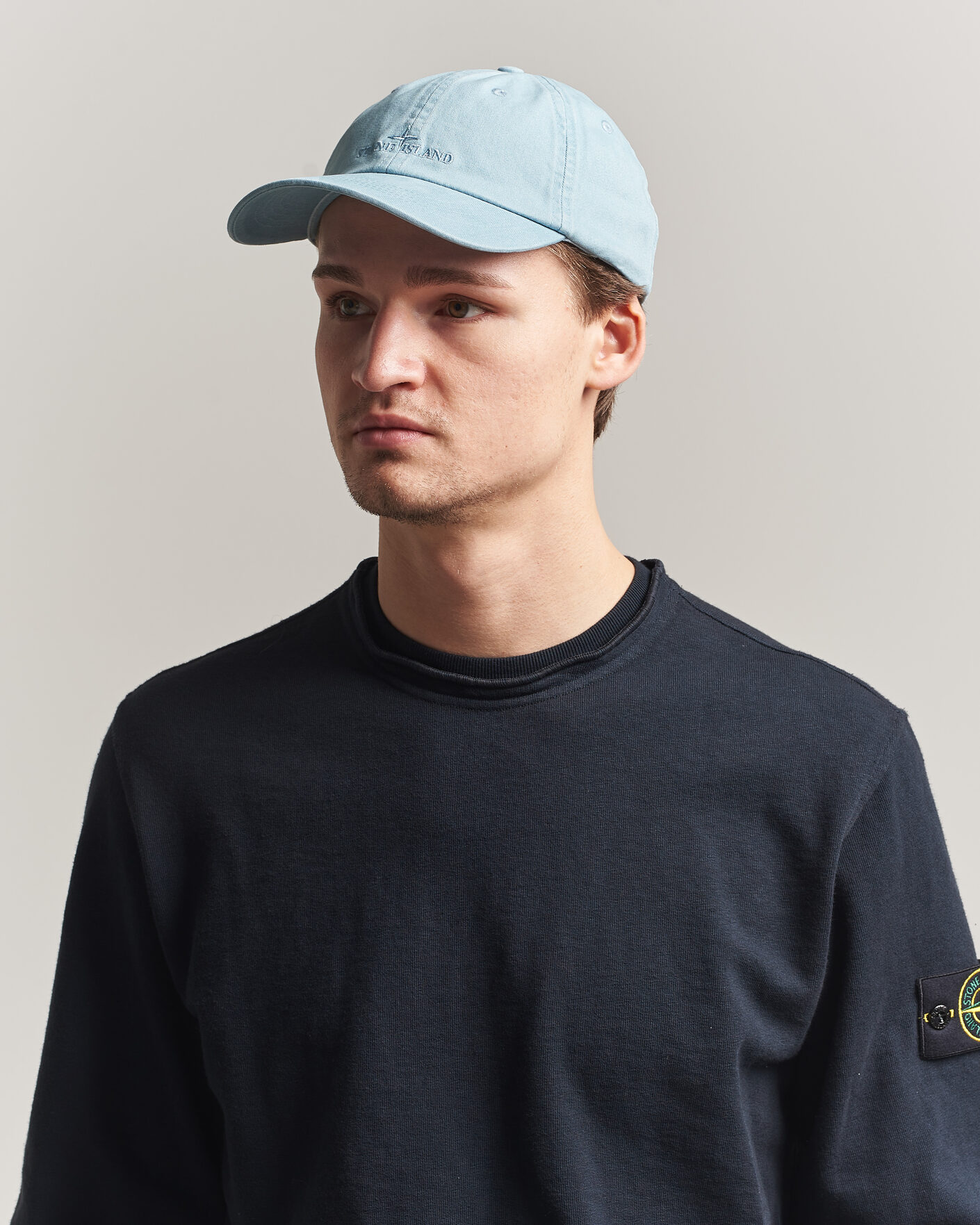Herre | Hatte & kasketter | Stone Island | Cotton Gabardine Cap Dusty Blue