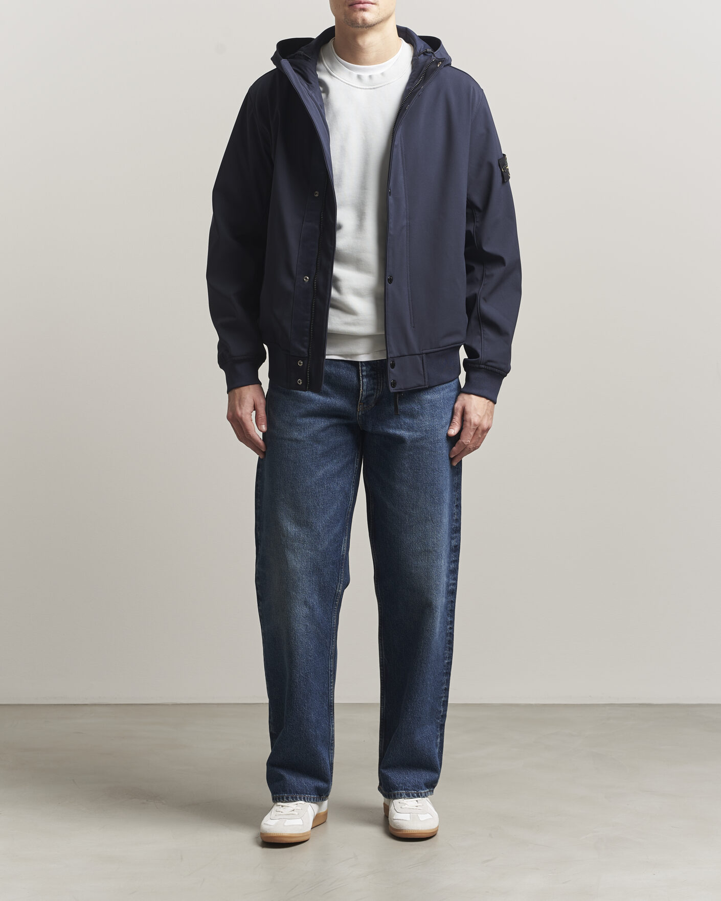 Herre | Jakker | Stone Island | Soft Shell Hooded Jacket Navy