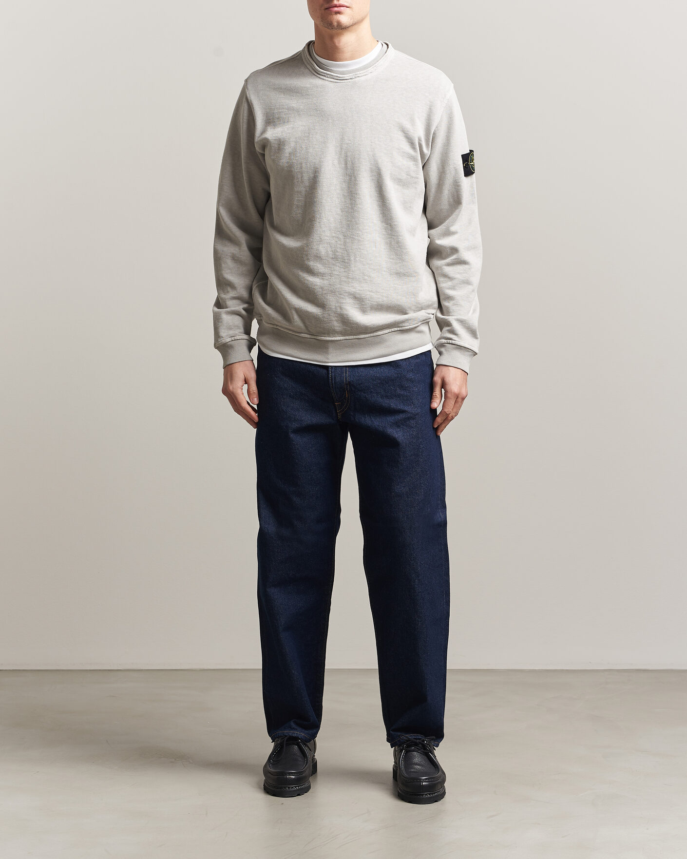 Herre | Trøjer | Stone Island | Old Dyed Cotton Sweatshirt Pearl Grey