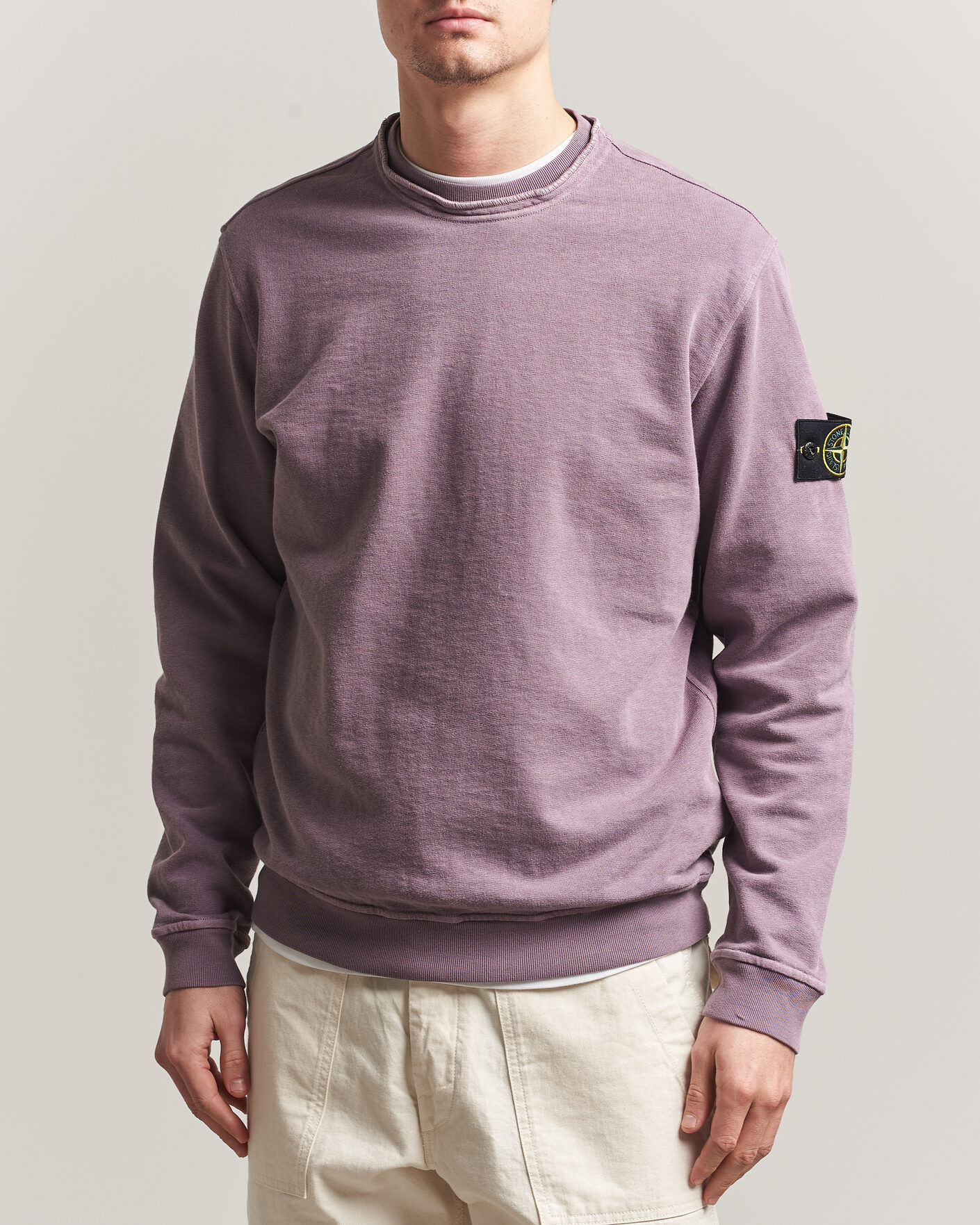 Herre | Trøjer | Stone Island | Old Dyed Cotton Sweatshirt Purple Grey