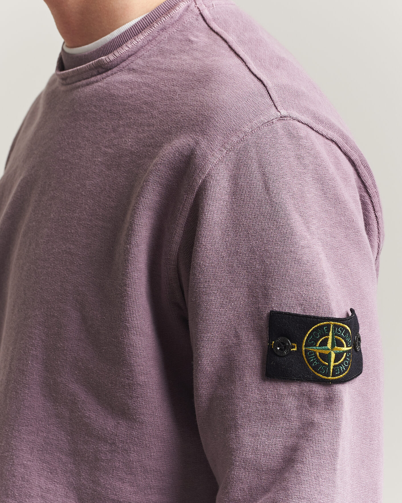 Herre | Trøjer | Stone Island | Old Dyed Cotton Sweatshirt Purple Grey