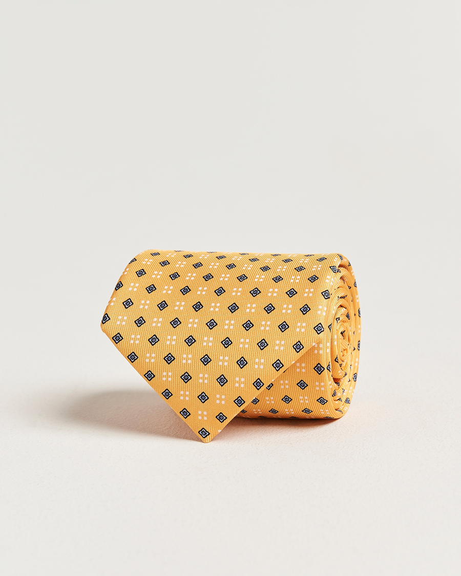 Herre | Slips | E. Marinella | 3-Fold Printed Silk Tie Yellow