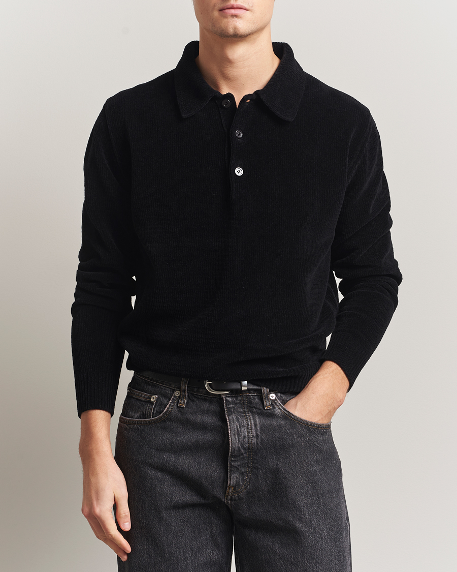 Herre | Polotrøjer | Sunflower | Chenile Long Sleeve Polo Black