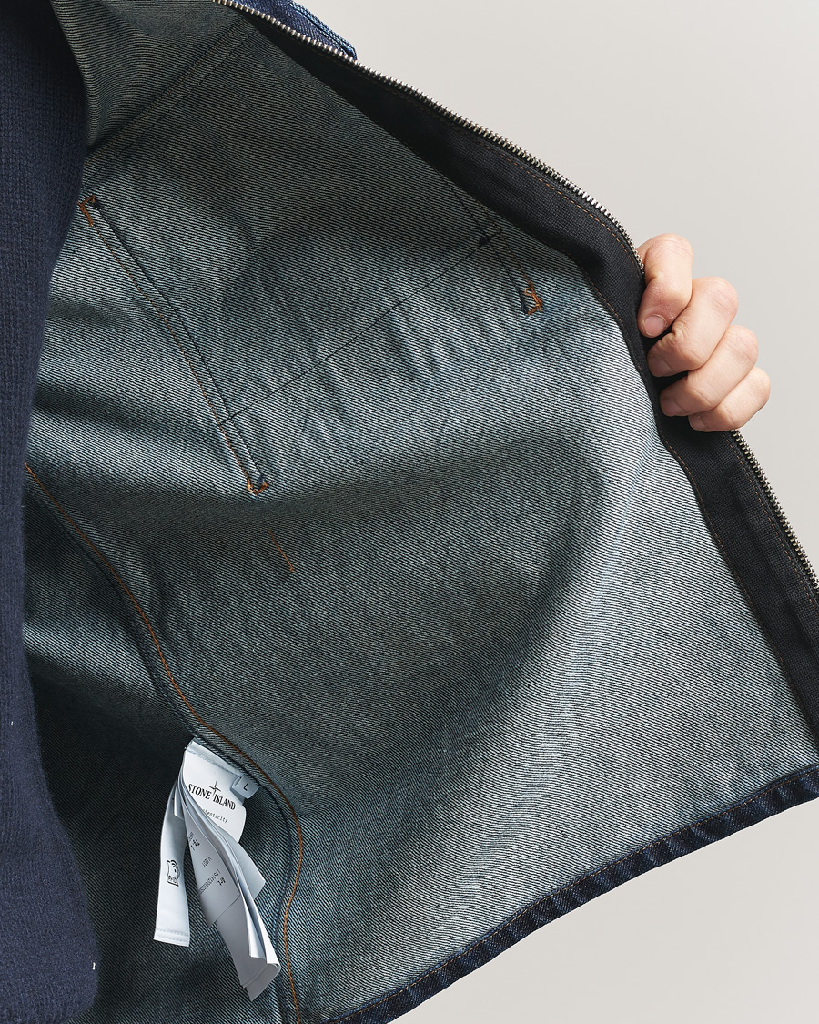 Herre | Jakker | Stone Island | Denim Zip Shirt Jacket Blue Rinse