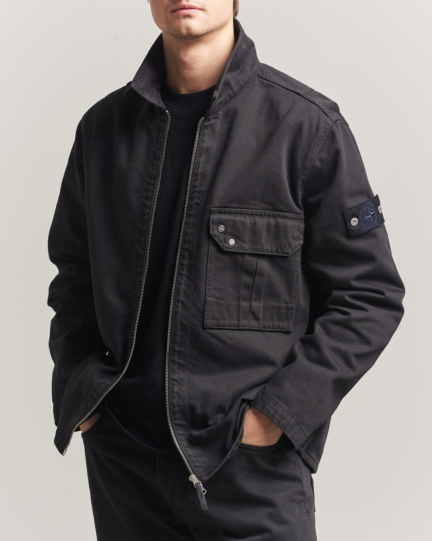 Herre | Jakker | Stone Island | Denim Zip Overshirt Black