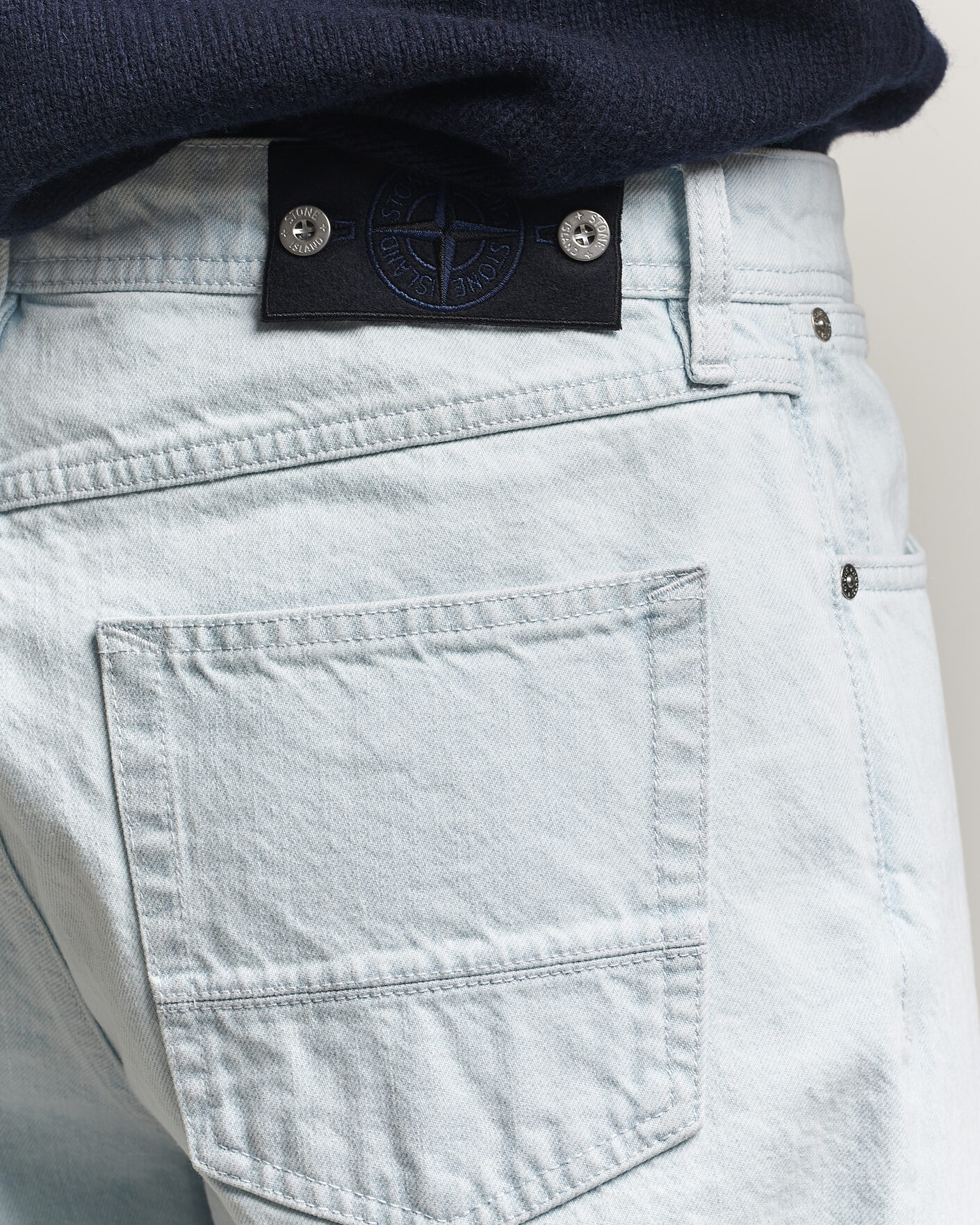 Herre | Skjorter | Stone Island | Loose Fit Denim Jeans Blue Extra Bleach