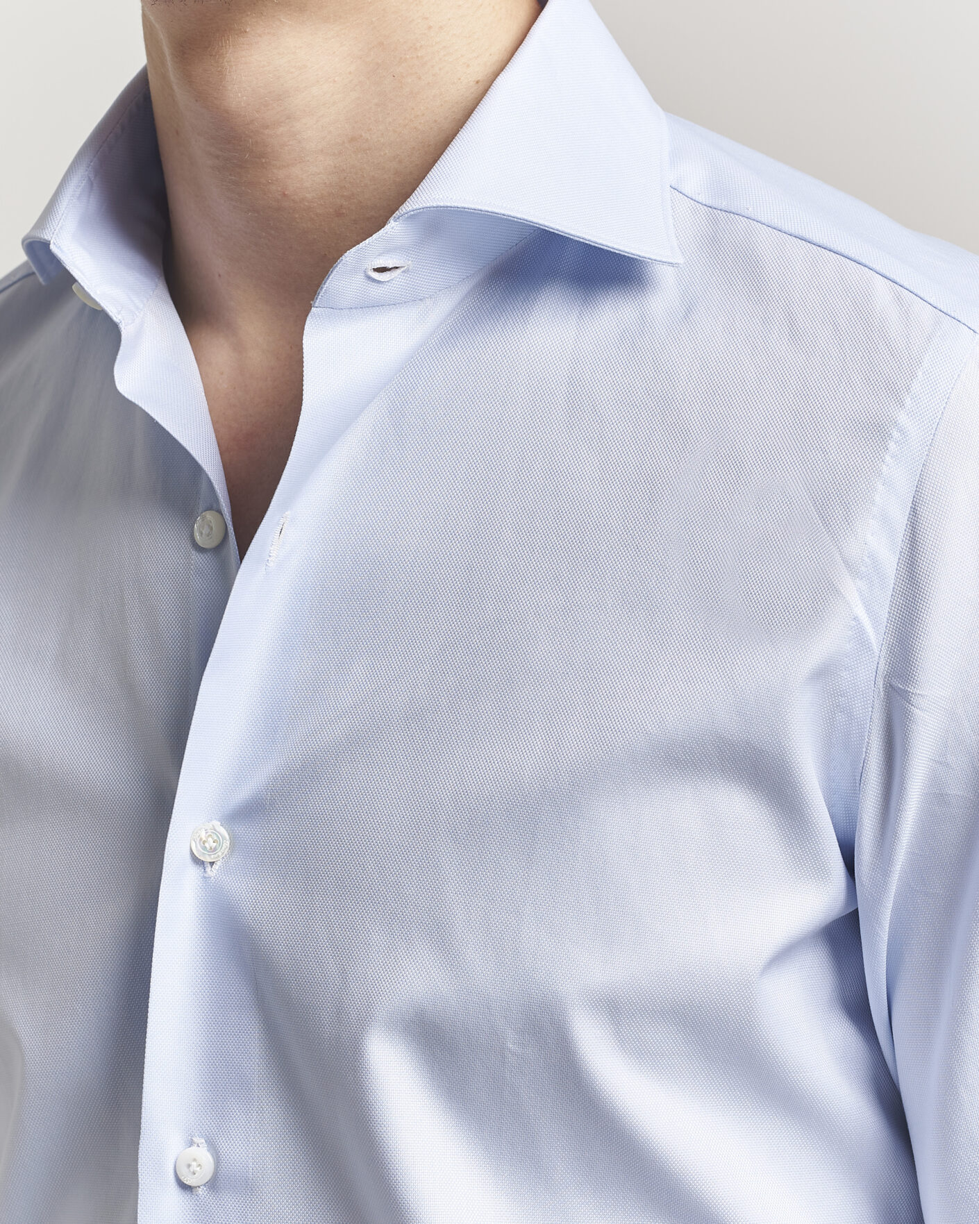 Herre | Skjorter | Finamore Napoli | Milano Slim Royal Oxford Dress Shirt Light Blue