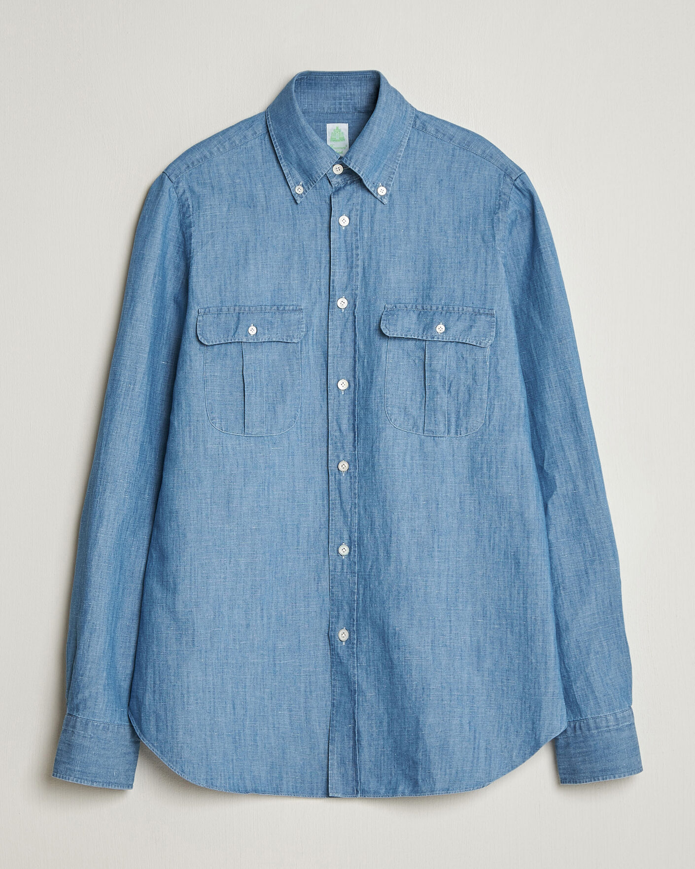 Herre | Skjorter | Finamore Napoli | Double Pocket Overshirt Light Blue