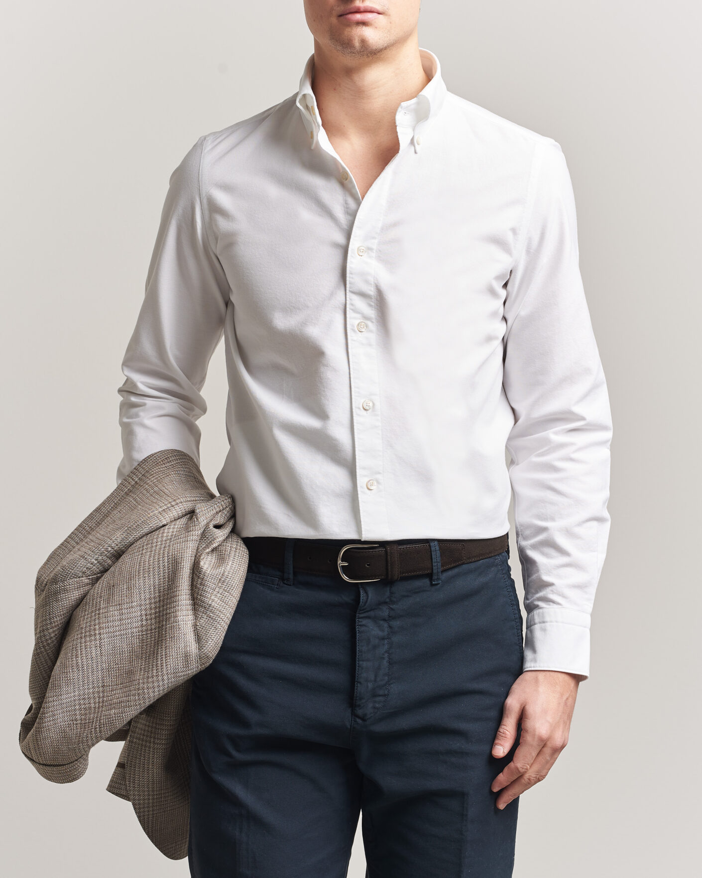 Herre | Skjorter | Finamore Napoli | Gaeta Oxford Button Down Shirt White