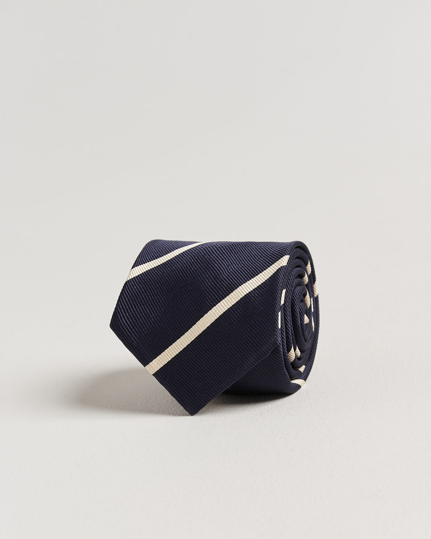 Herre | Slips | Finamore Napoli | Regimental Stripe Silk Tie Navy/White