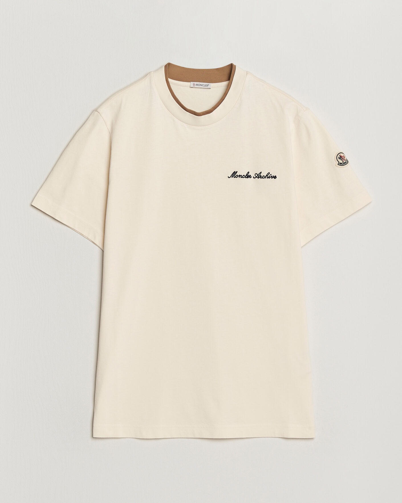 Herre | T-Shirts | Moncler | Signature Logo T-Shirt Off White