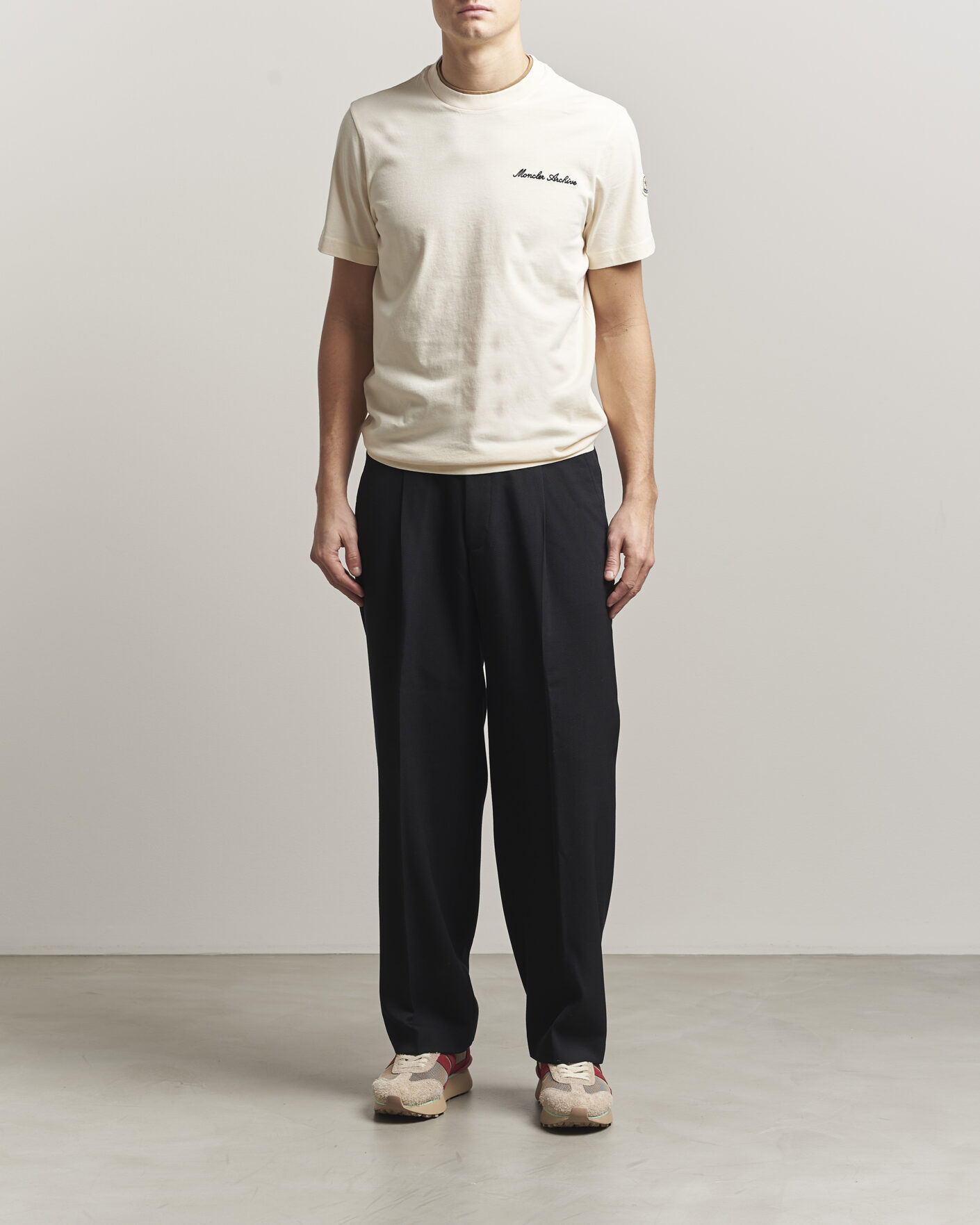 Herre | T-Shirts | Moncler | Signature Logo T-Shirt Off White