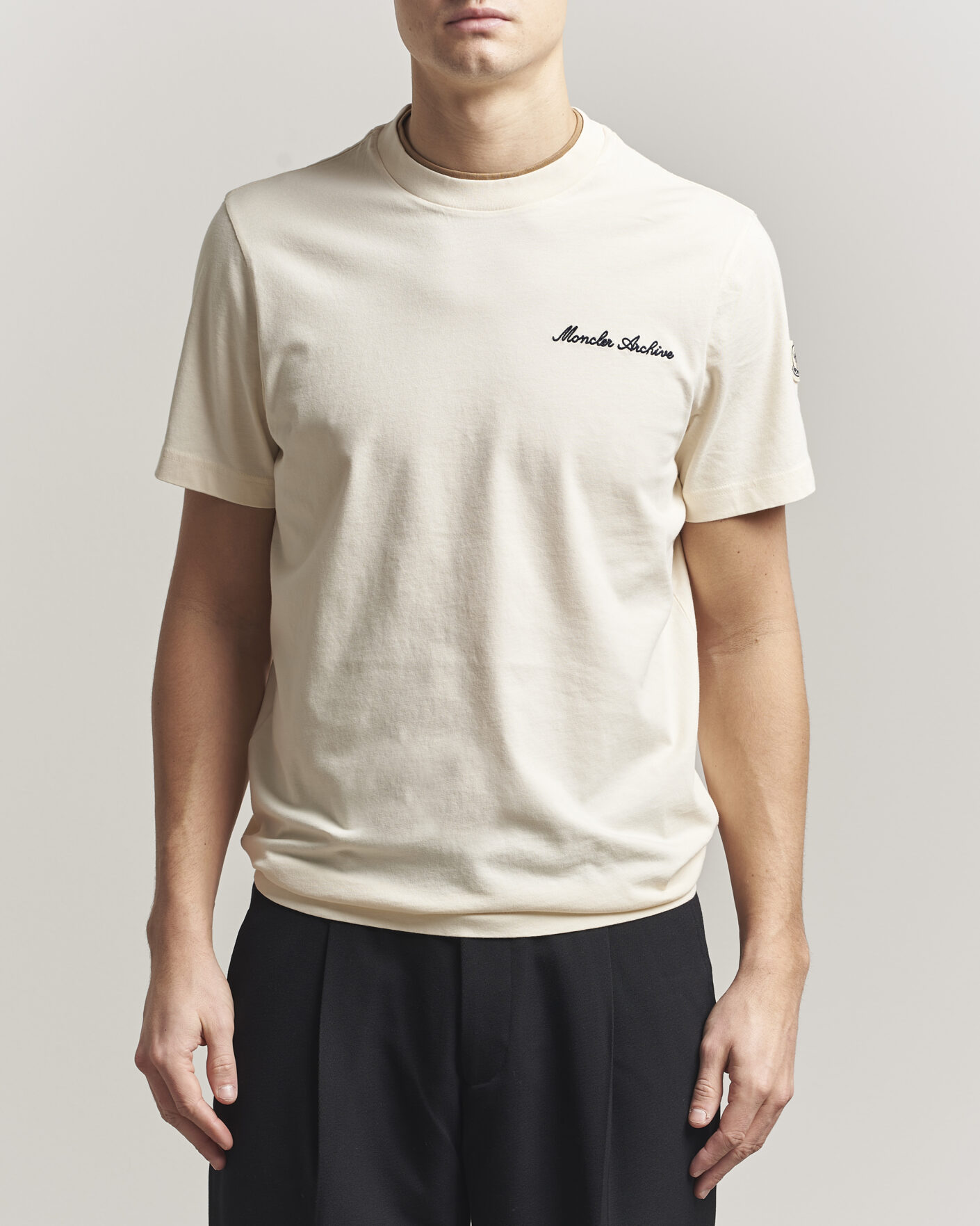 Herre | T-Shirts | Moncler | Signature Logo T-Shirt Off White