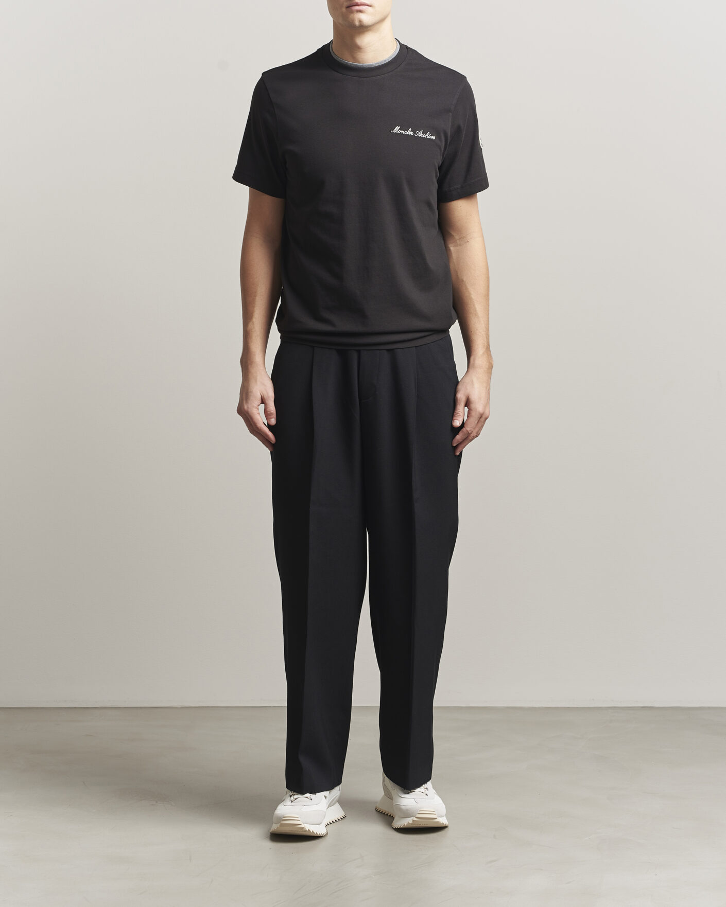 Herre | T-Shirts | Moncler | Signature Logo T-Shirt Black