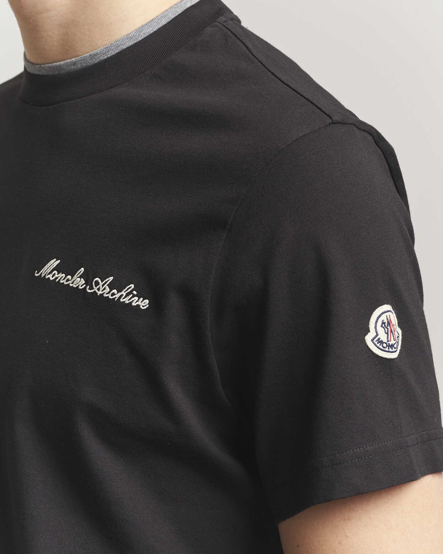 Herre | T-Shirts | Moncler | Signature Logo T-Shirt Black