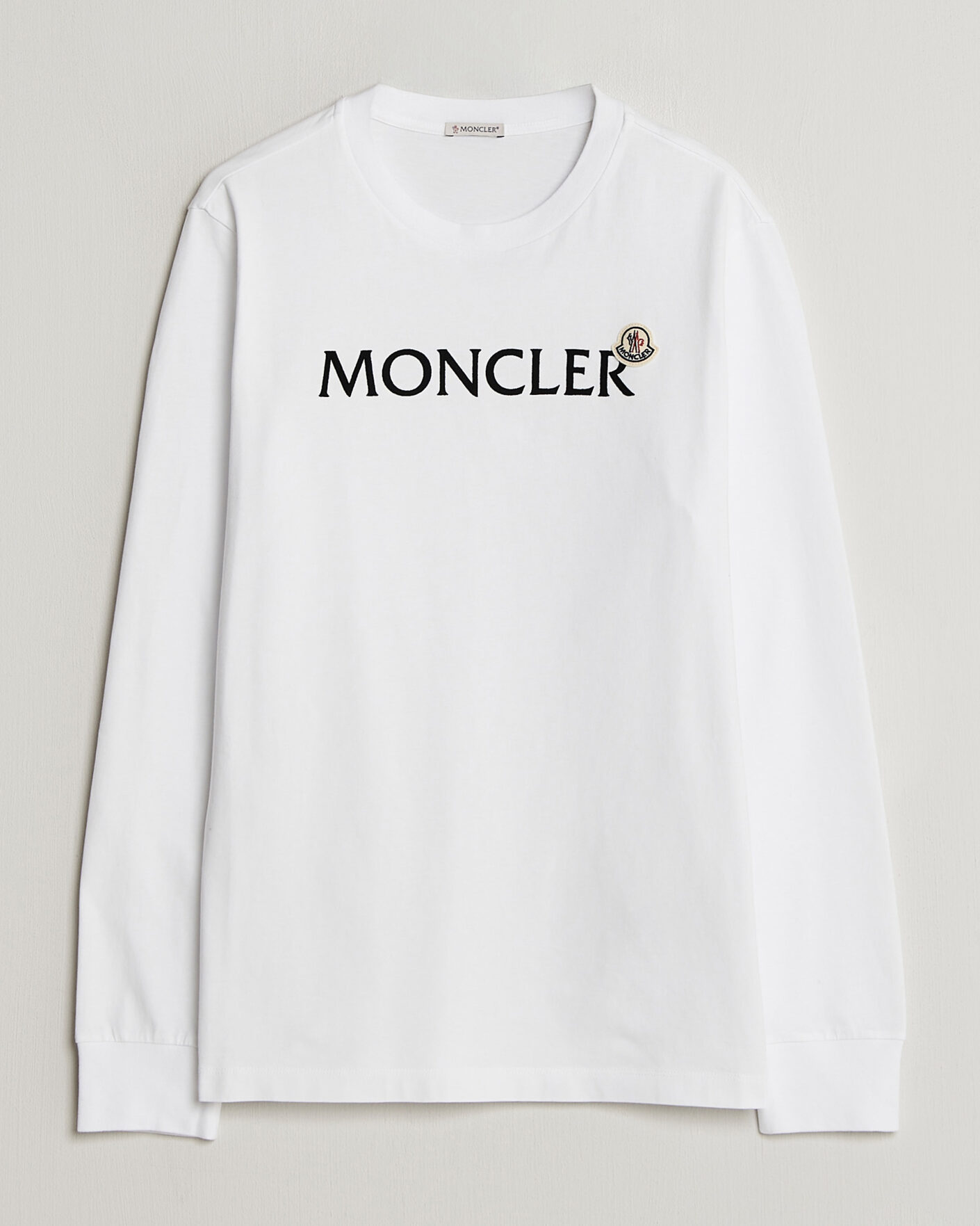 Herre | T-Shirts | Moncler | Lettering Logo Long Sleeve T-Shirt White