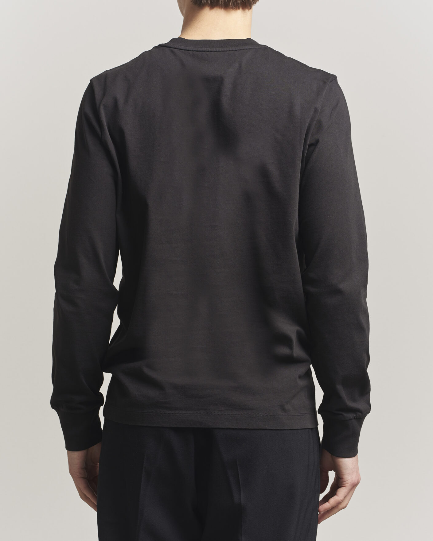 Herre | T-Shirts | Moncler | Lettering Logo Long Sleeve T-Shirt Black