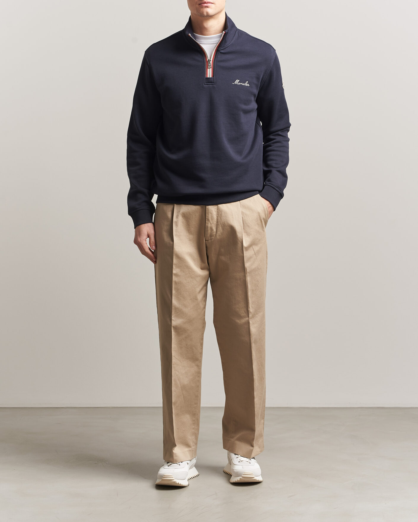 Herre | Trøjer | Moncler | Signature Logo Half Zip Navy