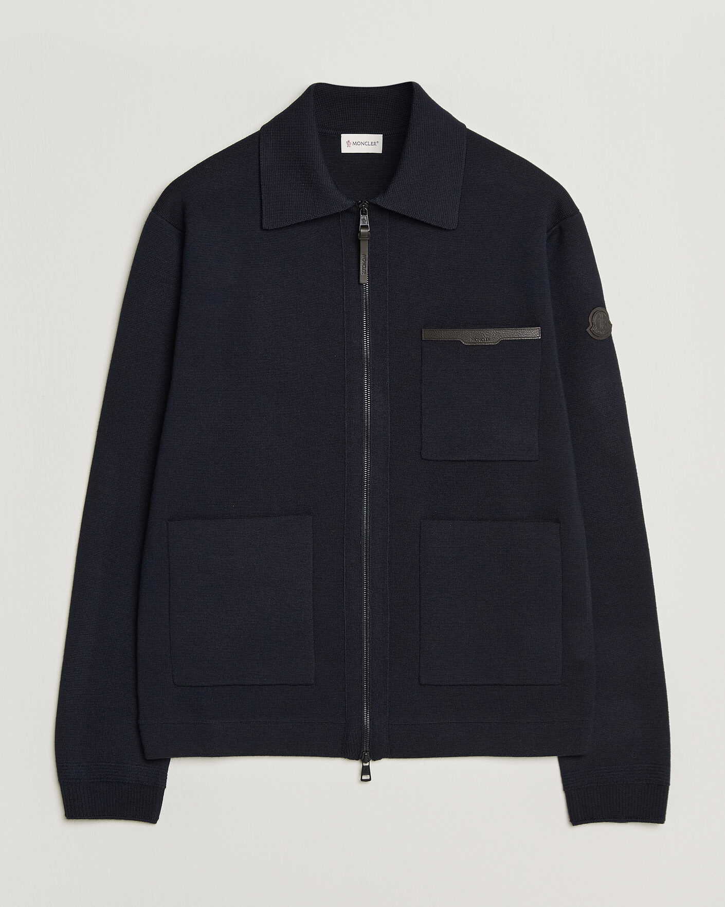 Herre | Trøjer | Moncler | Zip Wool Cardigan Navy